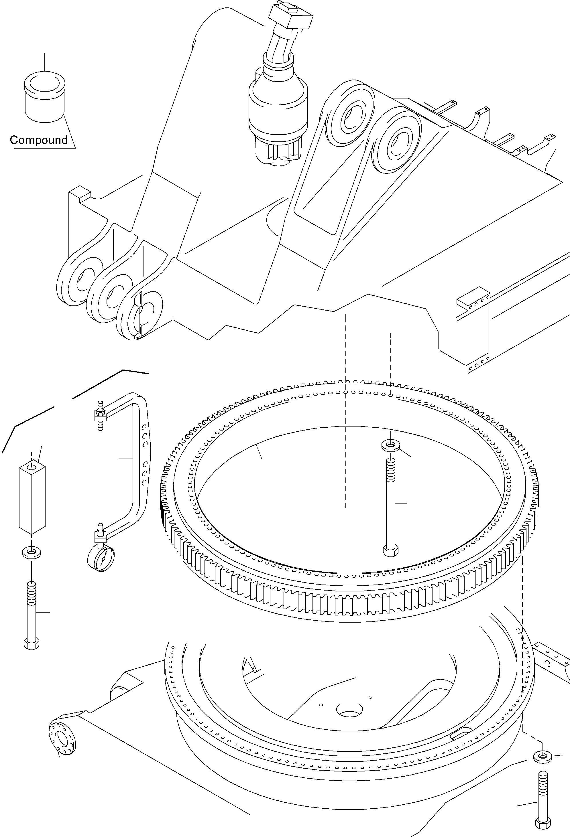 Komatsu parts book diagram for PC4000-6 S/N 08177: SLEW RING ARR.