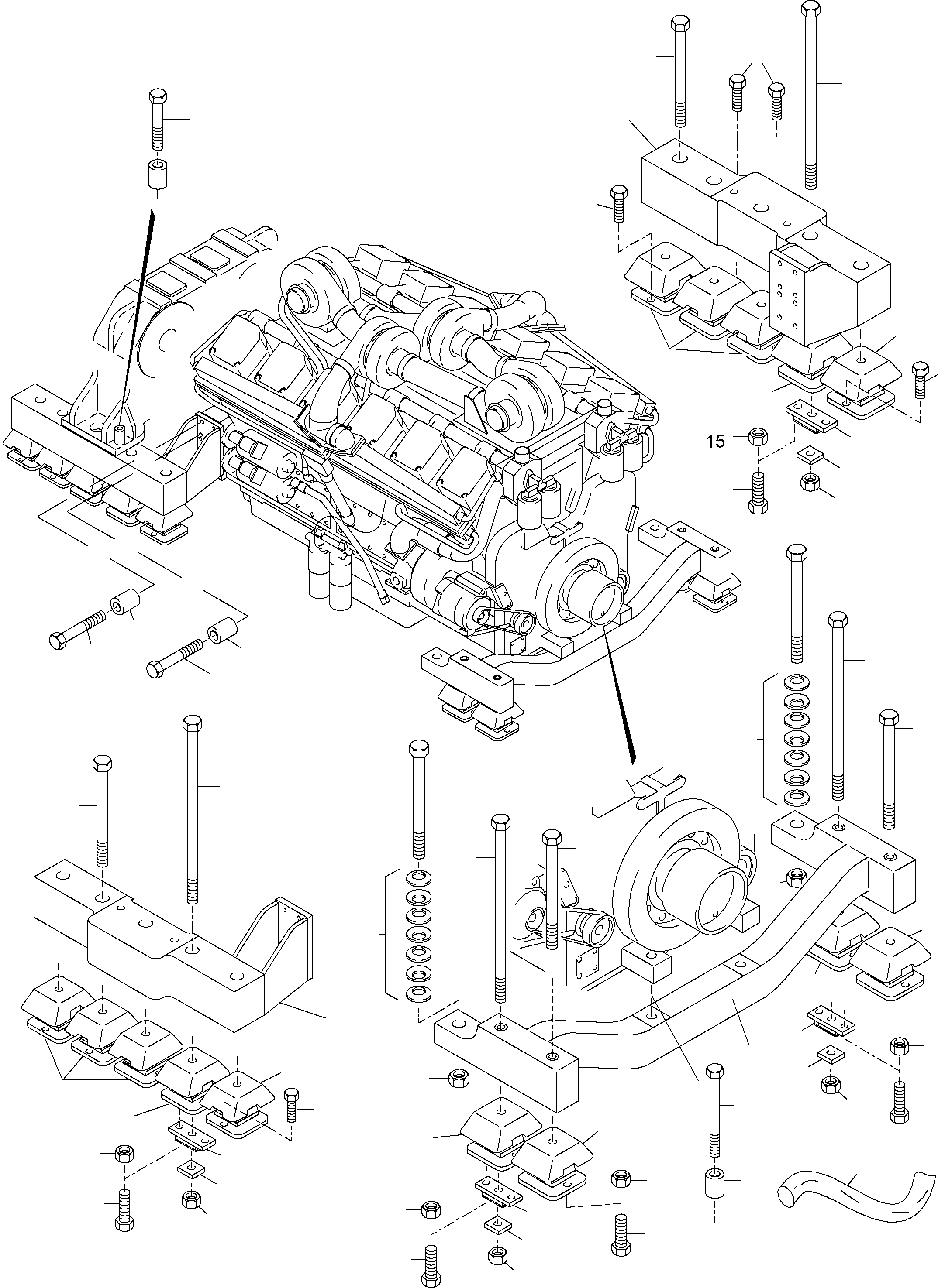 Komatsu parts book diagram for PC4000-6 S/N 08177: DRIVE ASSEMBLY, MOUNTING
