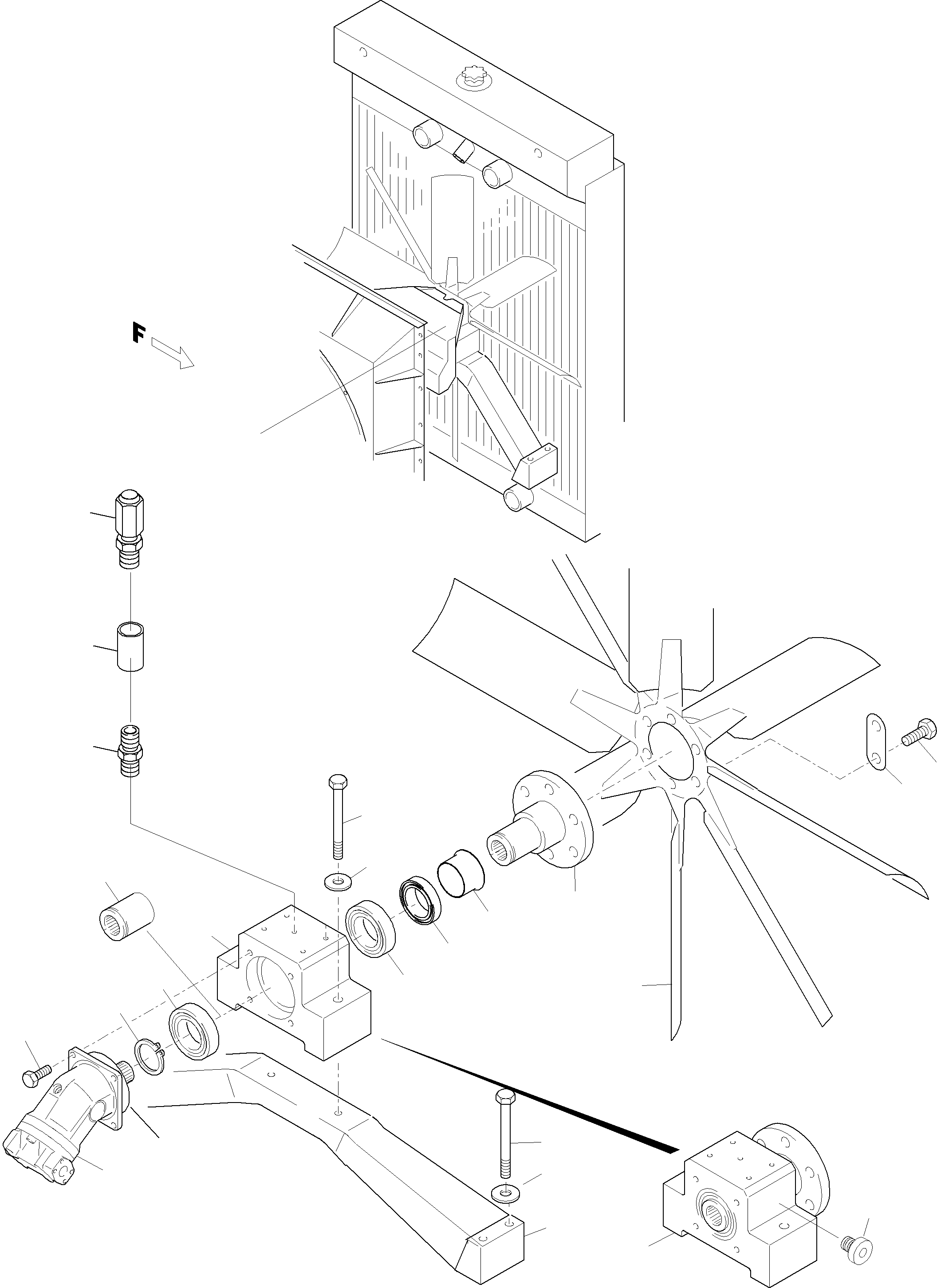 Komatsu parts book diagram for PC4000-6 S/N 08177: RADIATOR - FAN DRIVE - FAN MOTOR