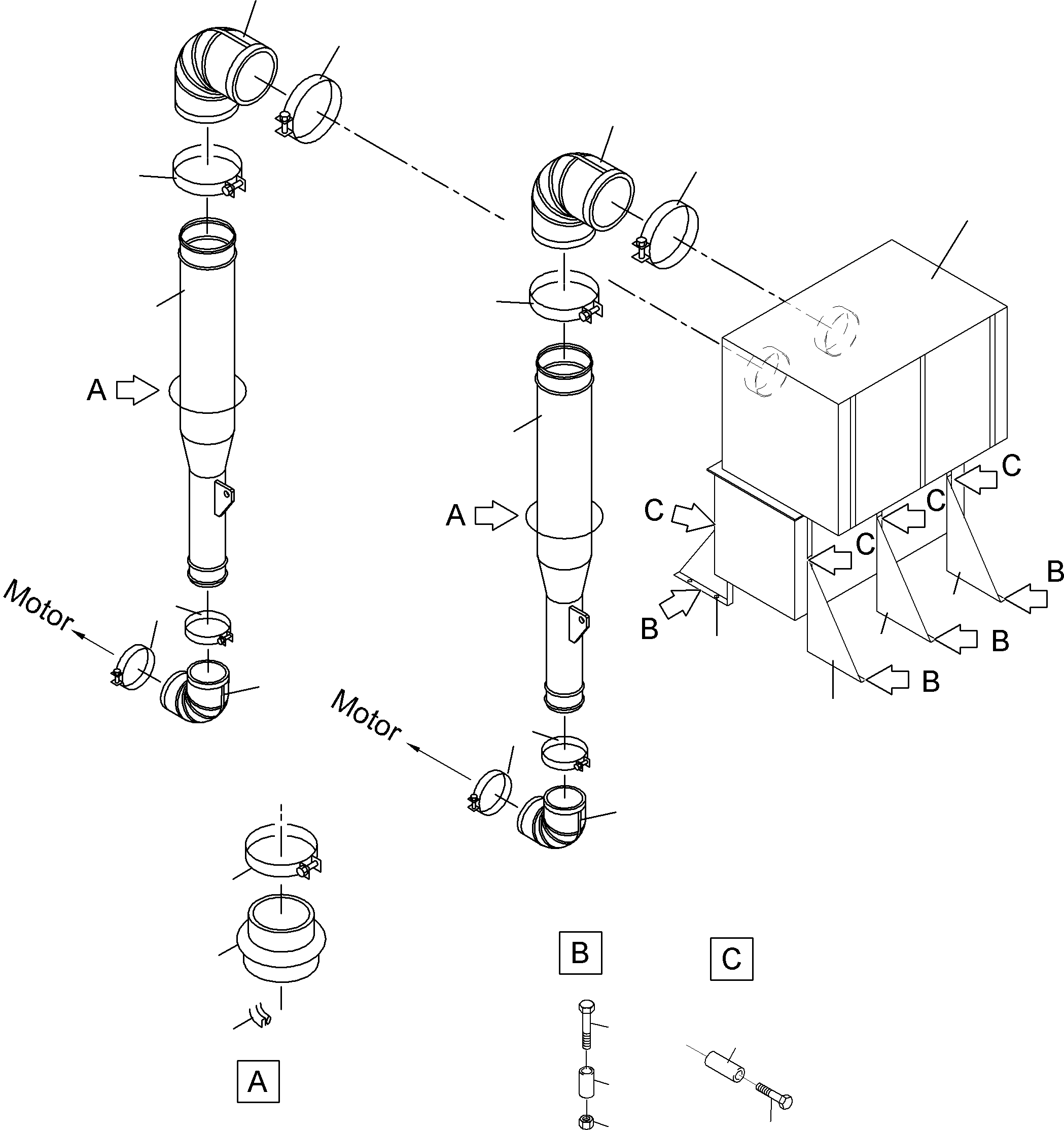 Komatsu parts book diagram for PC4000-6 S/N 08177: MOTOR AIR INTAKE