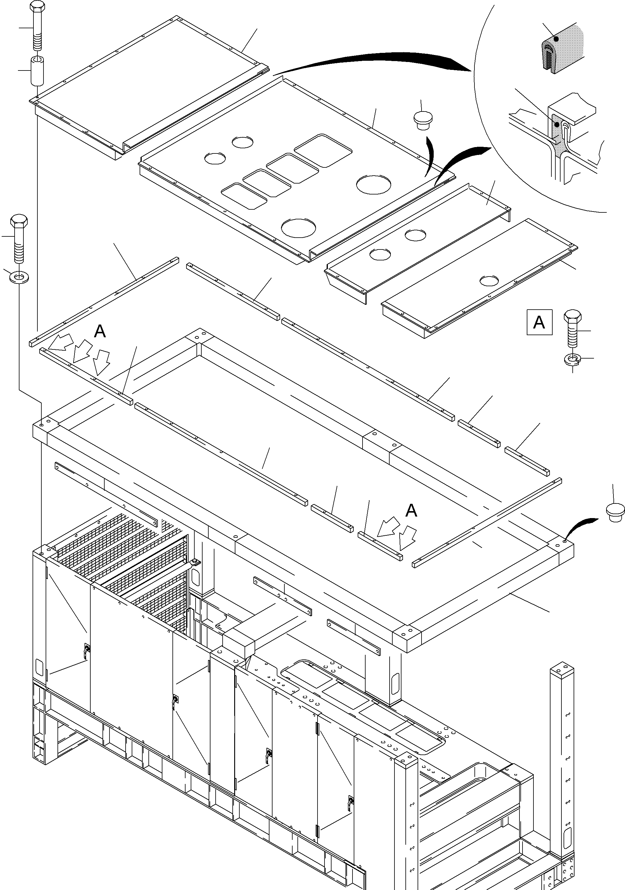 Komatsu parts book diagram for PC4000-6 S/N 08177: COVERING, ENGINE HOUSING