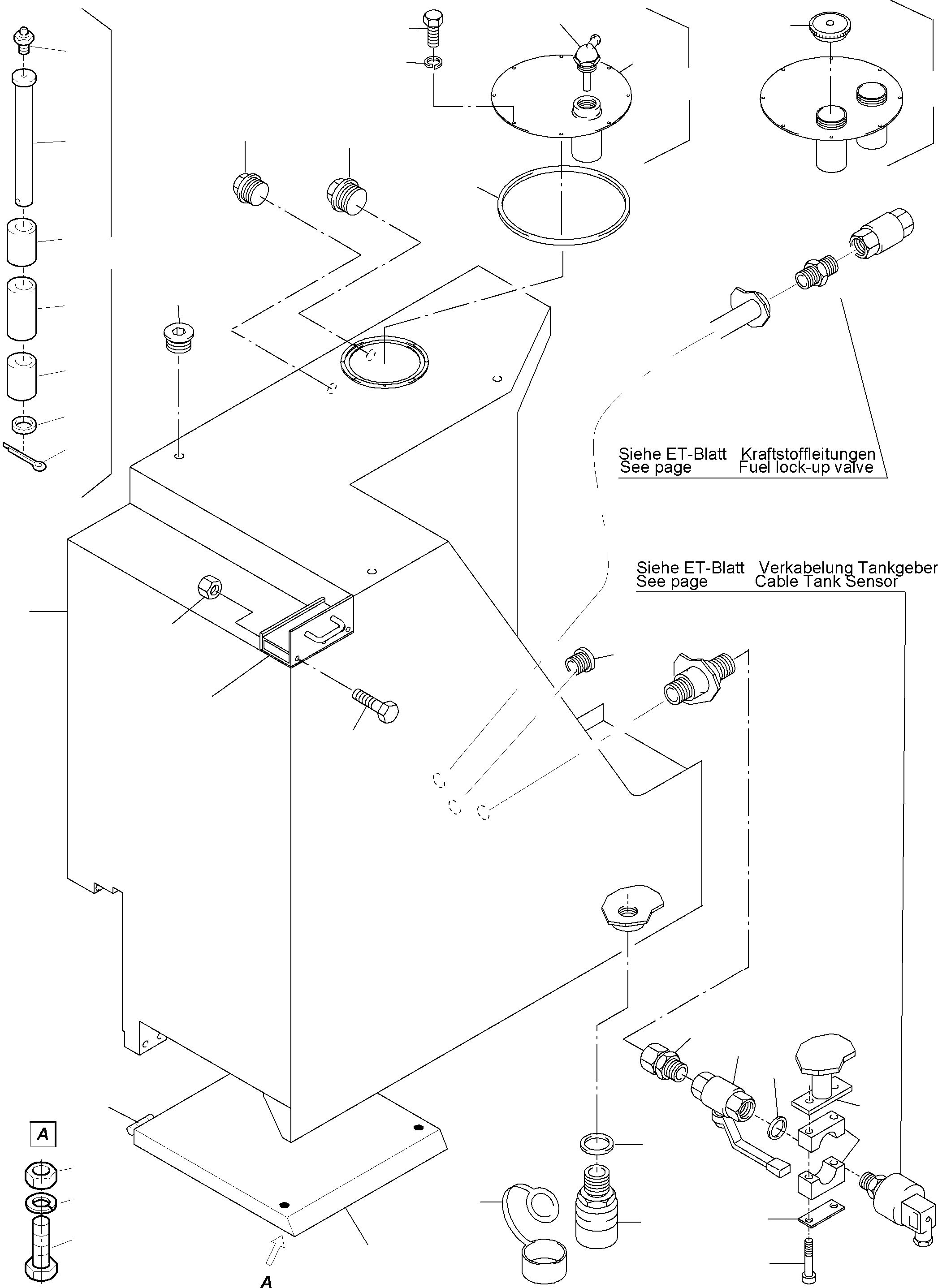 Komatsu parts book diagram for PC4000-6 S/N 08177: FUEL TANK