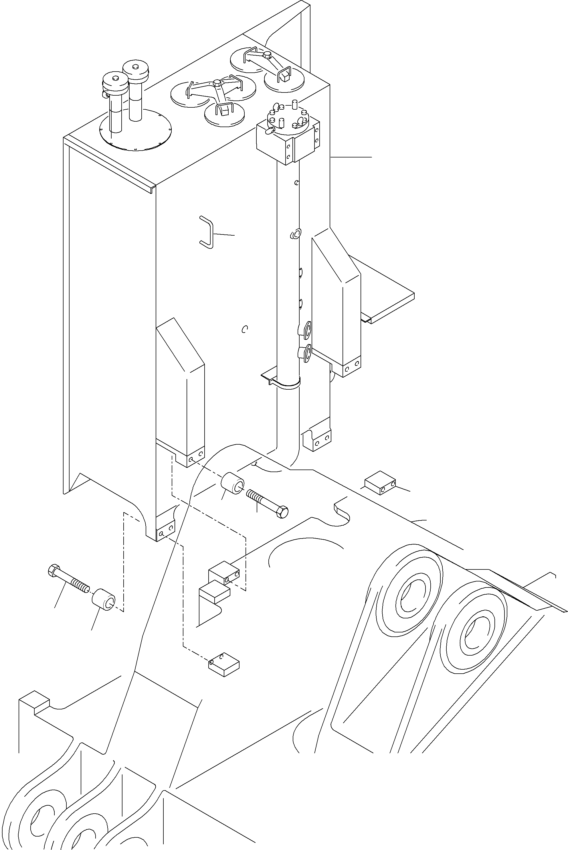 Komatsu parts book diagram for PC4000-6 S/N 08177: MAIN OIL TANK, MOUNTING