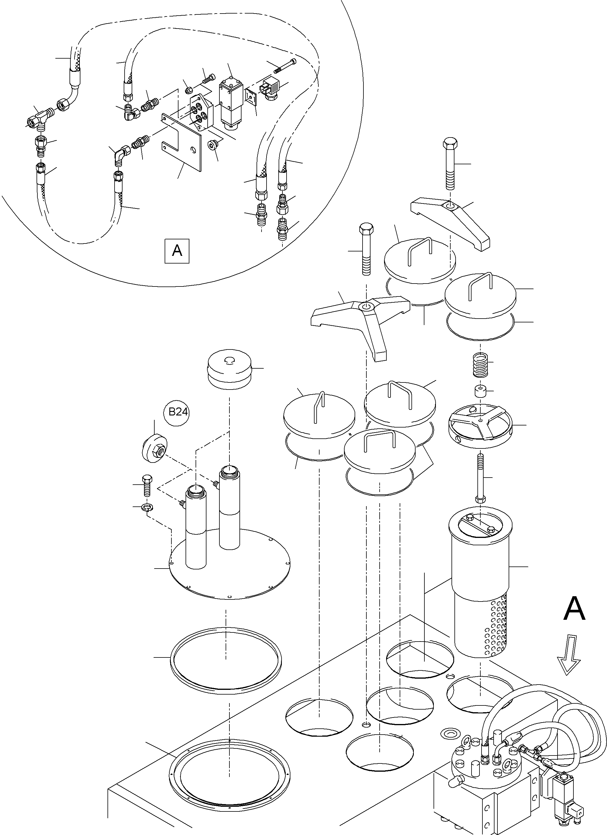 Komatsu parts book diagram for PC4000-6 S/N 08177: MAIN OIL TANK