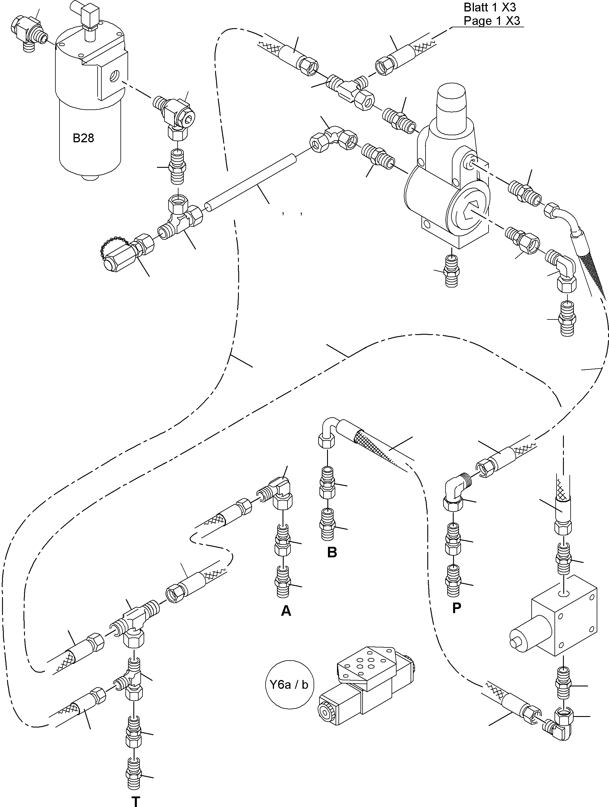 Komatsu parts book diagram for PC4000-6 S/N 08177: CONTROL- AND FILTER PLATE PIPING
