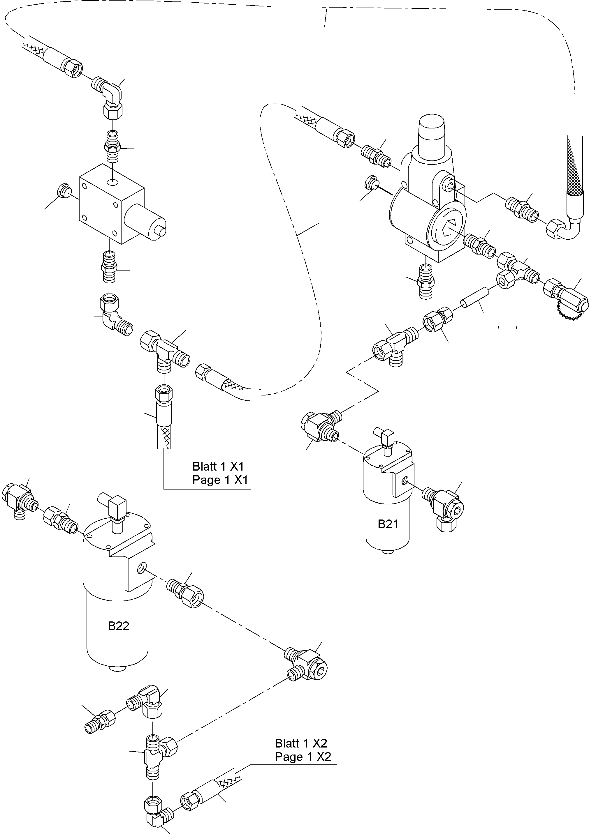 Komatsu parts book diagram for PC4000-6 S/N 08177: CONTROL- AND FILTER PLATE PIPING