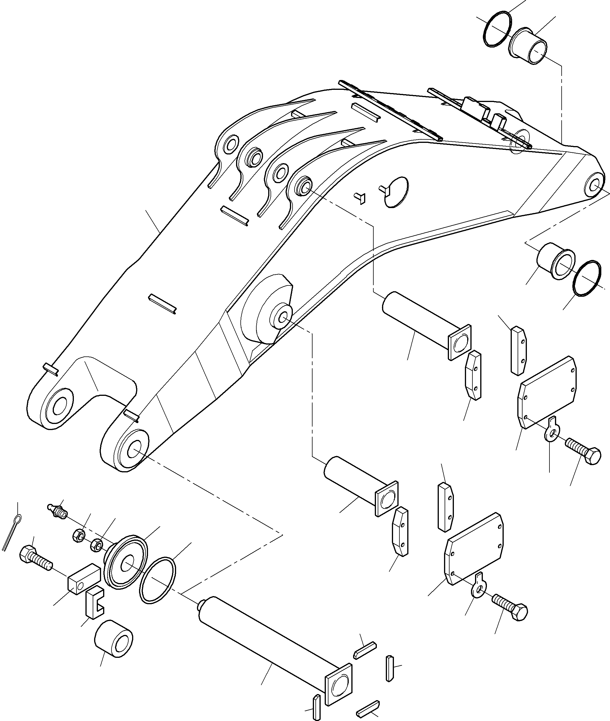 Komatsu parts book diagram for PC4000-6 S/N 08177: BOOM BACKHOE EQUIPMENT 9,75 M