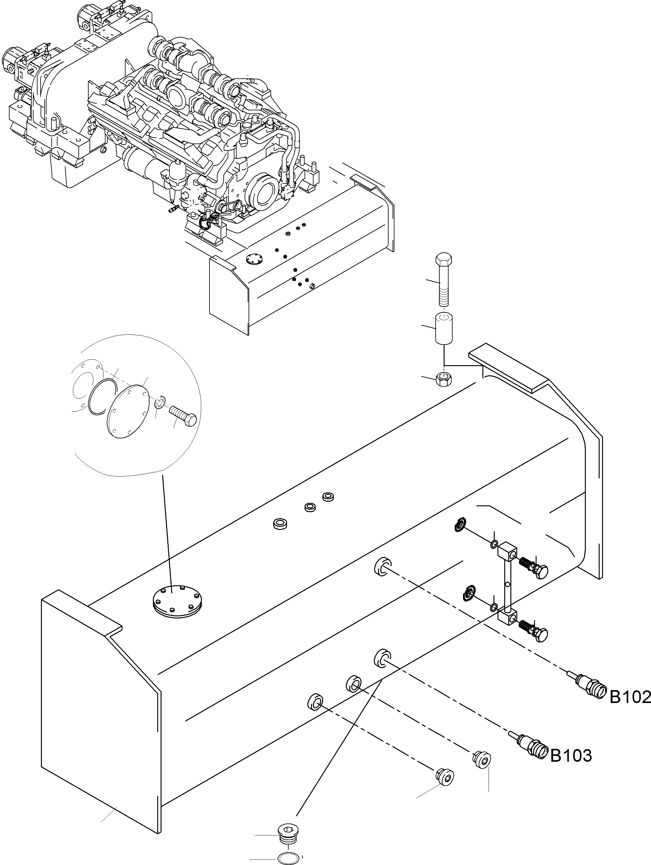 Komatsu parts book diagram for PC4000-6 S/N 08177: TANK