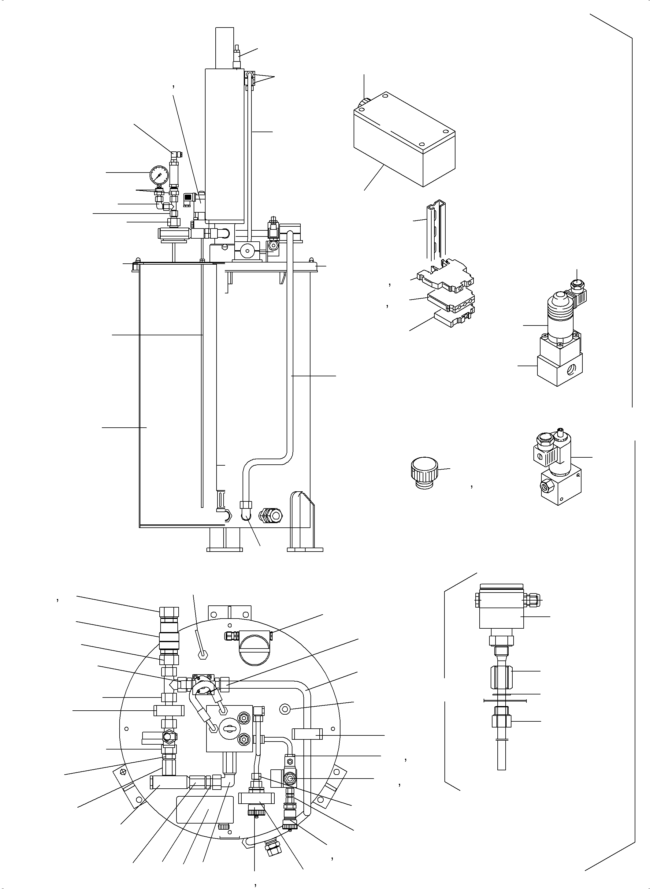 Komatsu parts book diagram for PC4000-6 S/N 08177: LUBE PUMP STATION, FILLING CONNECTION
