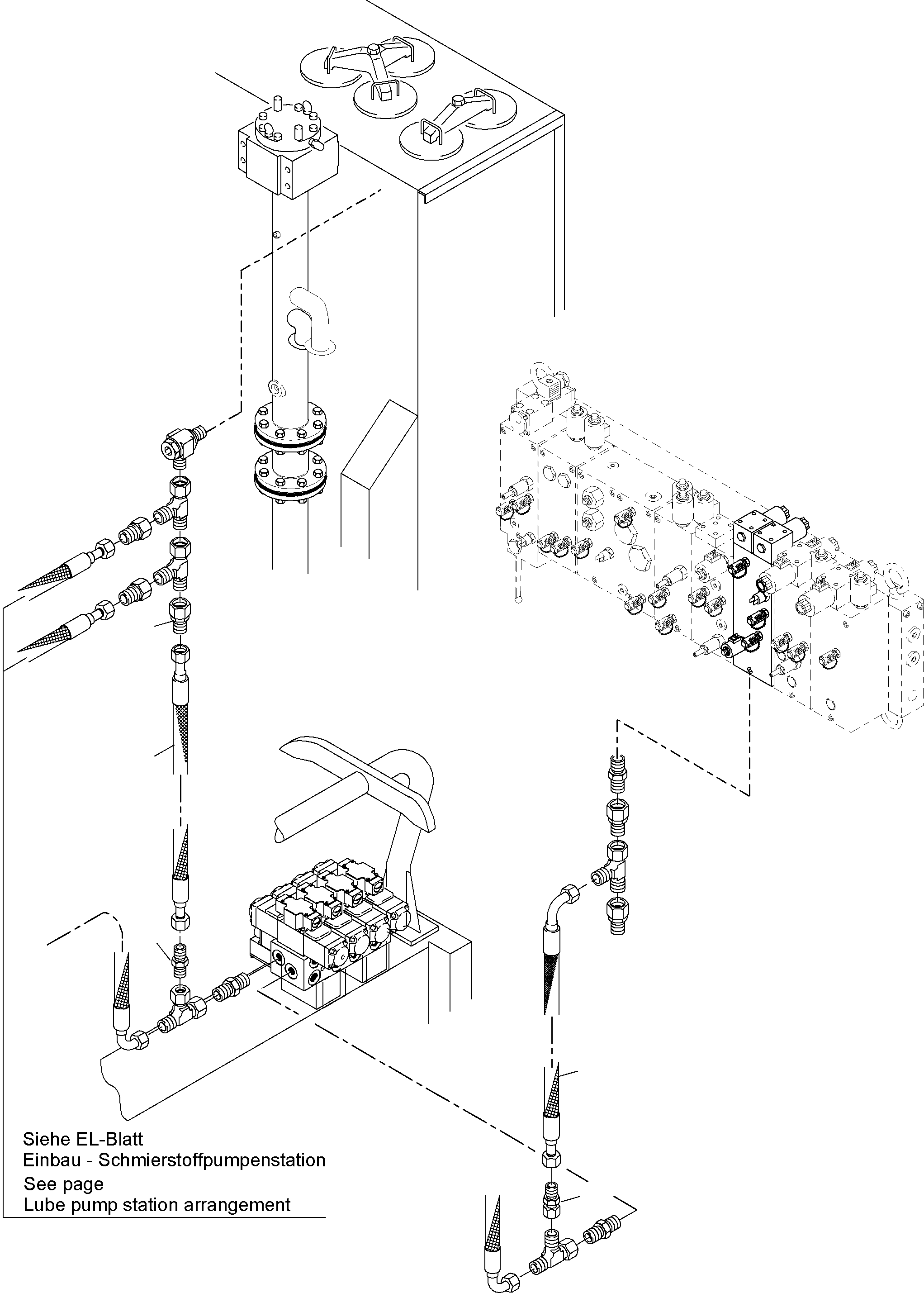 Komatsu parts book diagram for PC4000-6 S/N 08177: REMOT CONTROL MAINFOLD ARR.