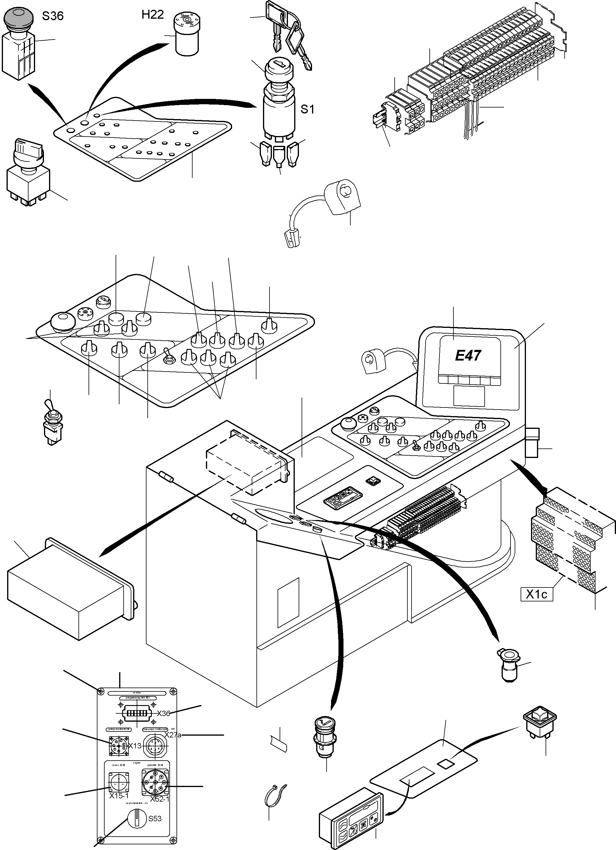 Komatsu parts book diagram for PC4000-6 S/N 08177: OPERATION PANEL