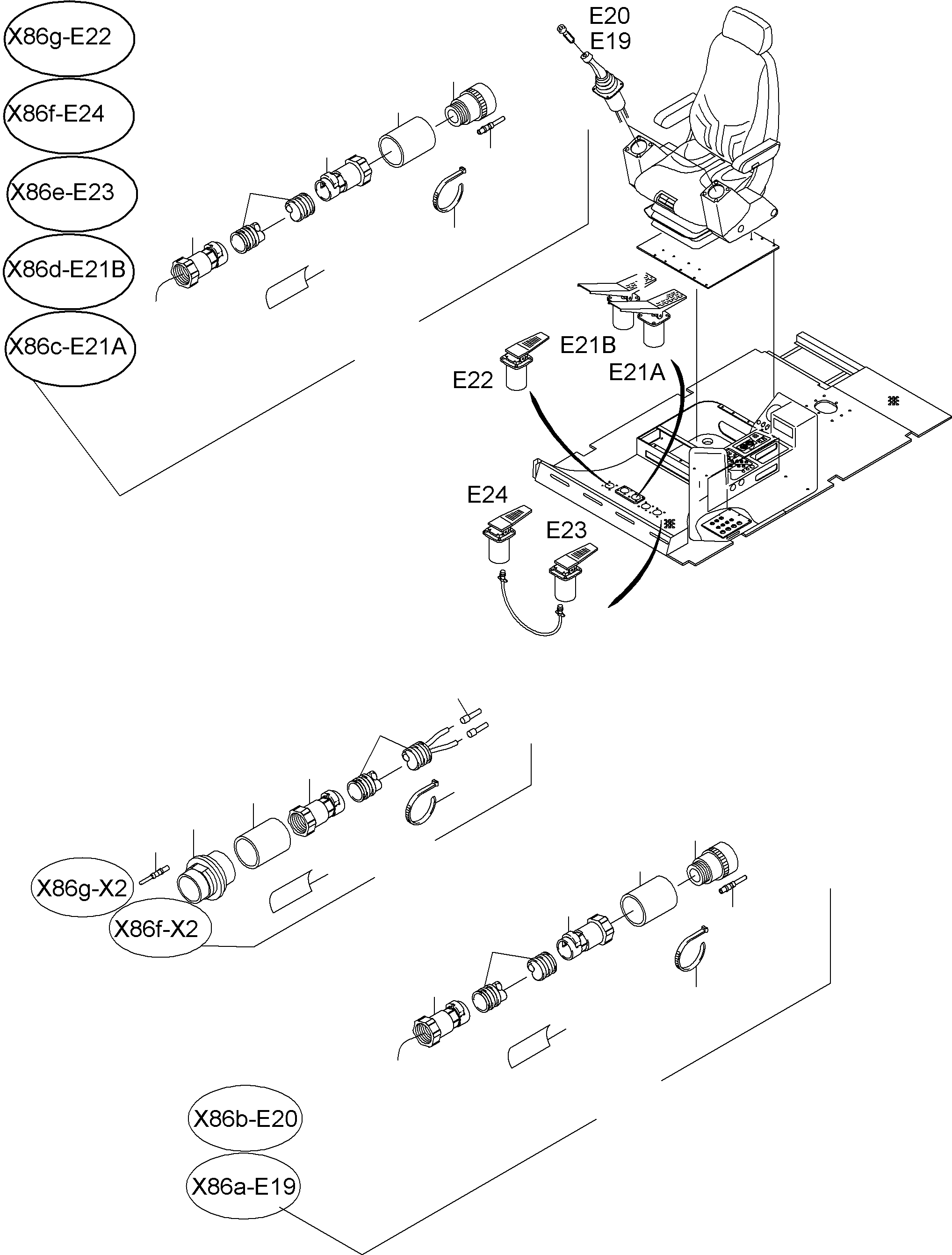 Komatsu parts book diagram for PC4000-6 S/N 08177: OPERATOR'S STAND