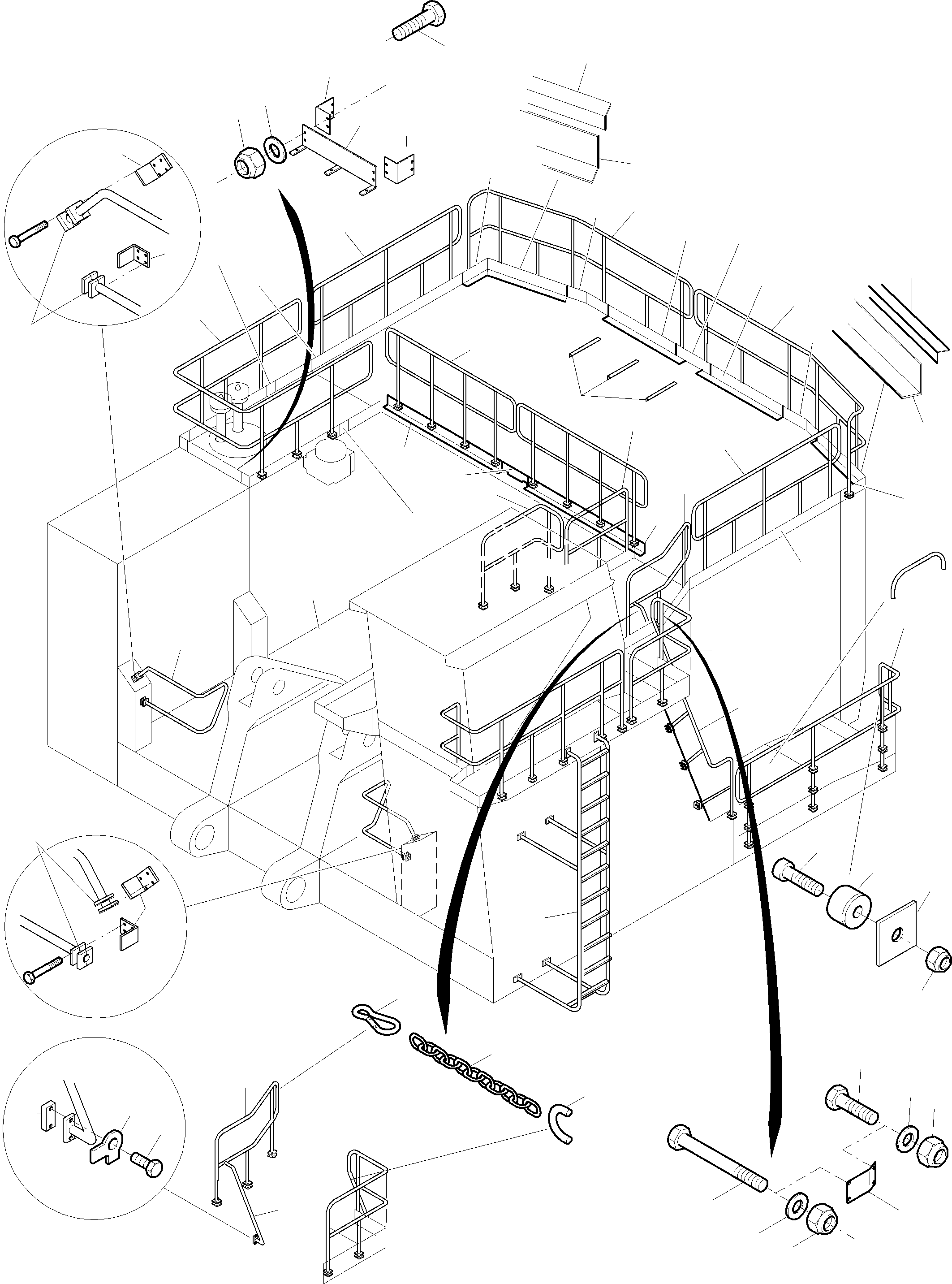 Komatsu parts book diagram for PC4000-6 S/N 08177: RAILS AND PLATFORMS