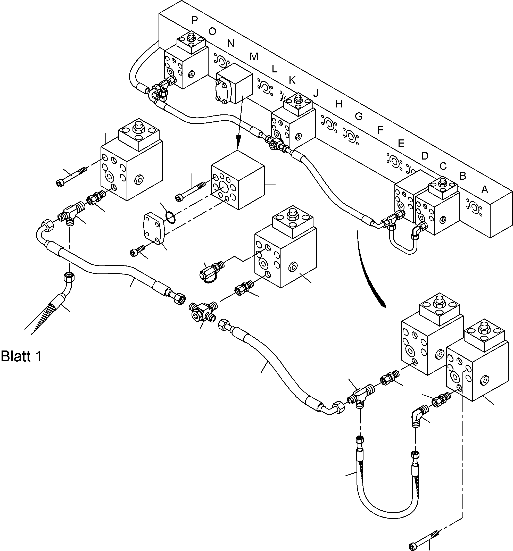 Komatsu parts book diagram for PC4000-6 S/N 08177: MAINFOLD