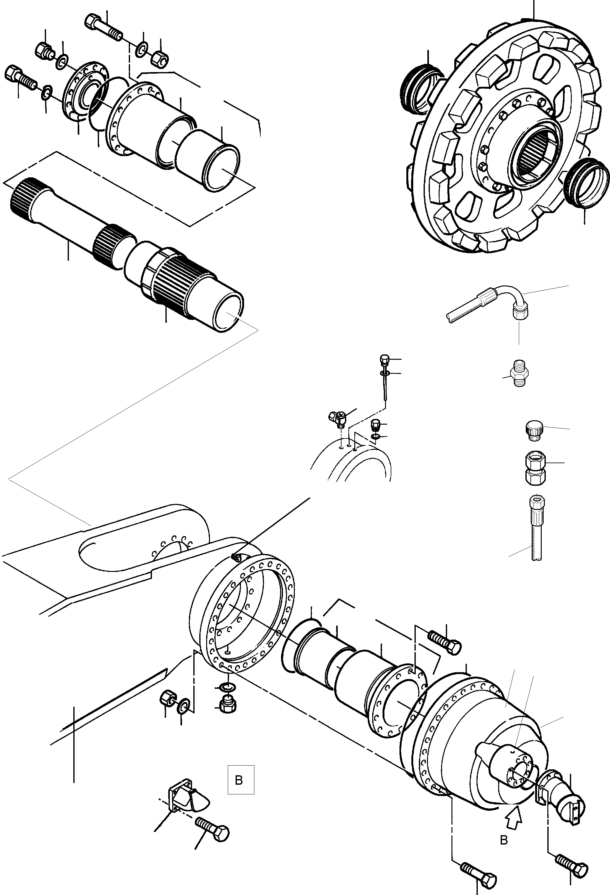 Komatsu parts book diagram for PC4000-6 S/N 08177: TRACK GROUP DRIVE SPROCKET SIDE R.H. AND L.H.