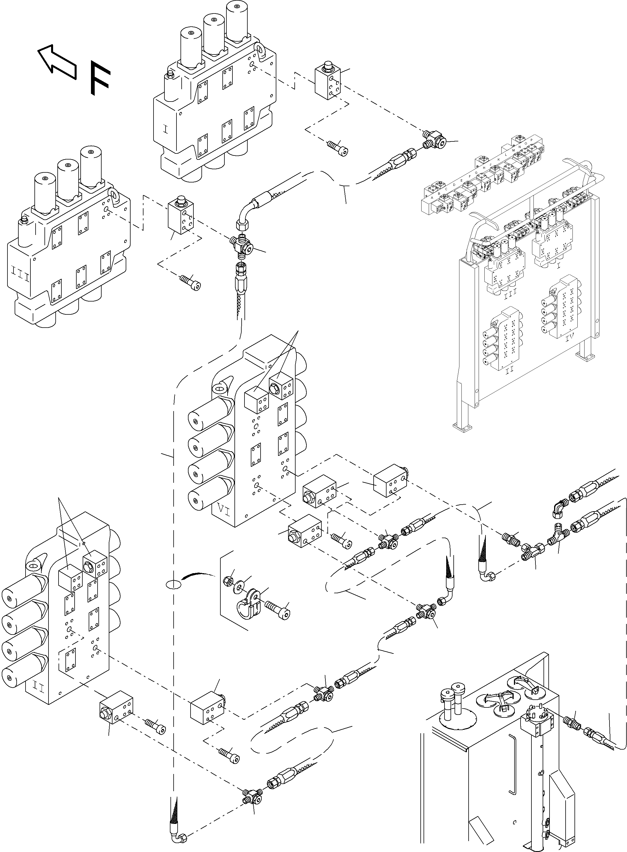 Komatsu parts book diagram for PC4000-6 S/N 08177: VALVE CONTROL BLOCK (BE)