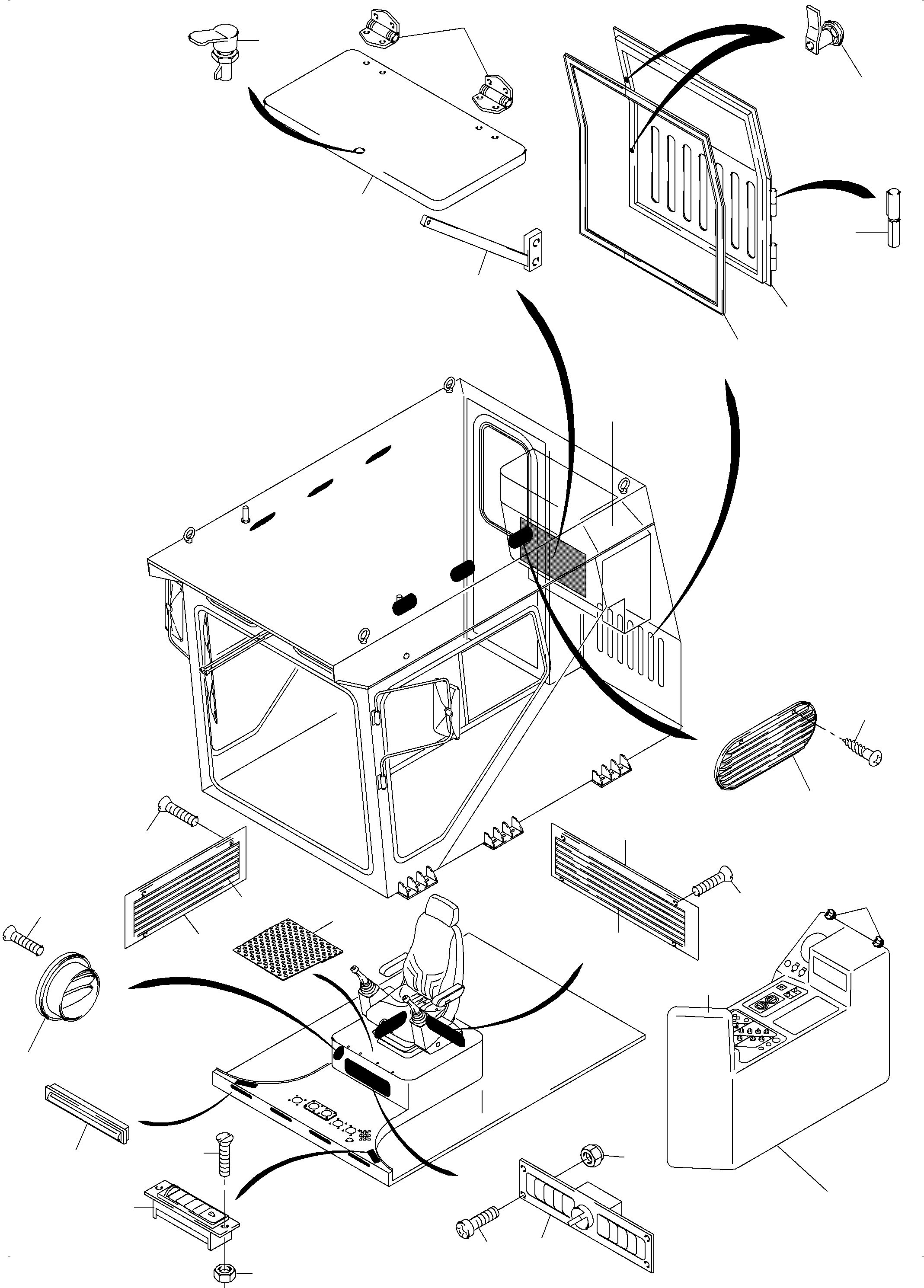 Komatsu parts book diagram for PC4000-6 S/N 08177: OPERATOR'S CAB