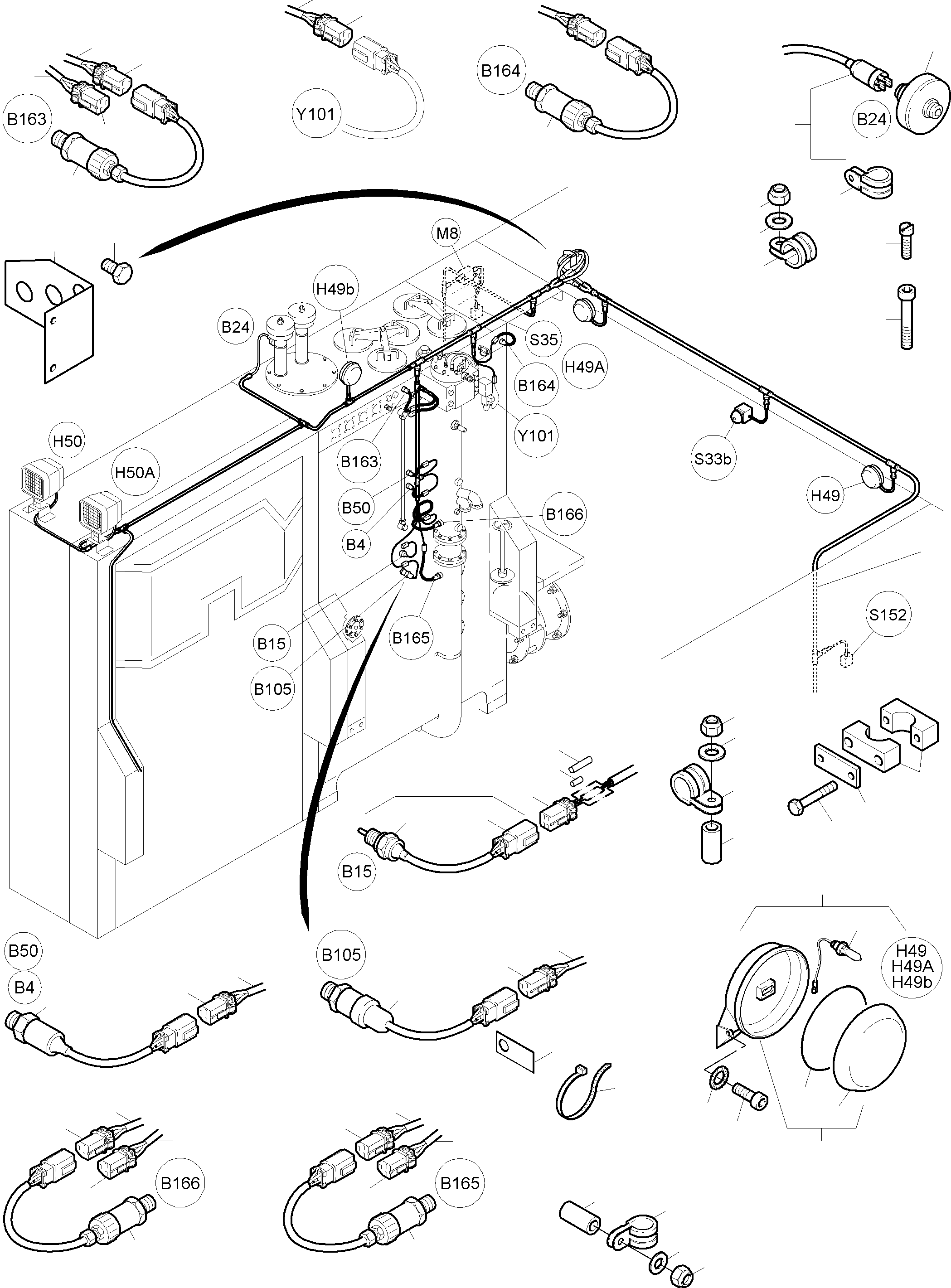 Excavators Mining Komatsu / PC4000-6 S/N 08179(g08179) / Cables - Oil Tank and Switch(355-2138 : 355-2138)