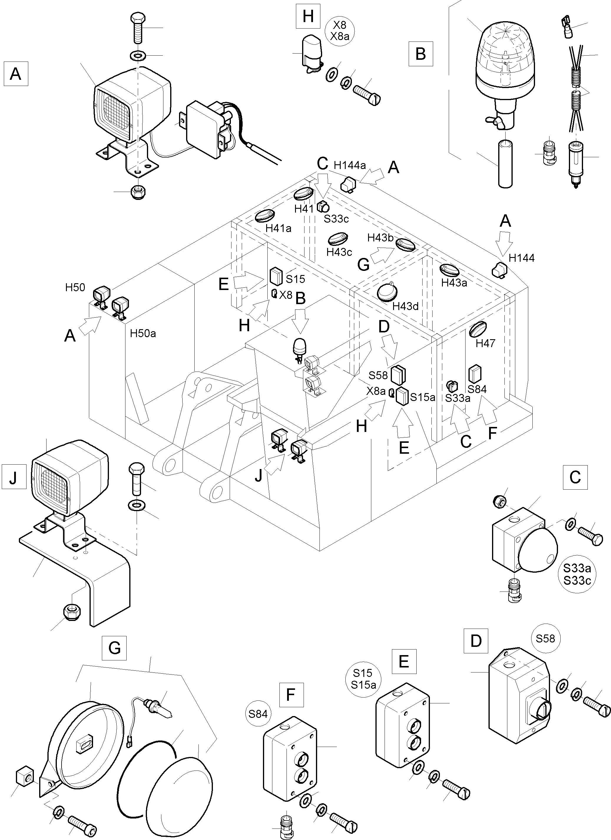 Excavators Mining Komatsu / PC4000-6 S/N 08179(g08179) / Lighting Equipment(355-2106-1 : 355-2106-1)