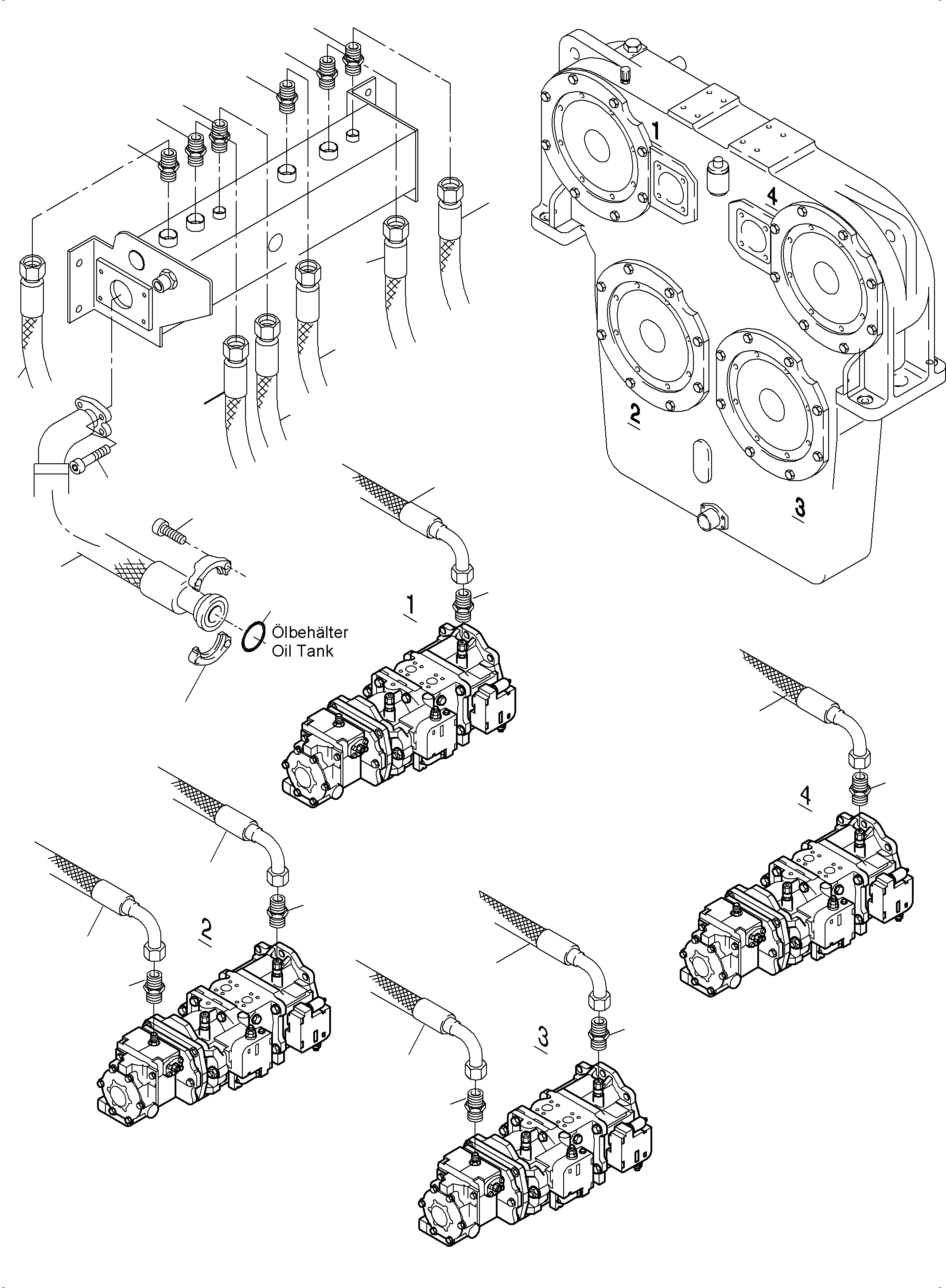 Excavators Mining Komatsu / PC4000-6 S/N 08227(g08227) / Return Oil Pipe / Main Pump(355-1828a1 : 355-1828a1)