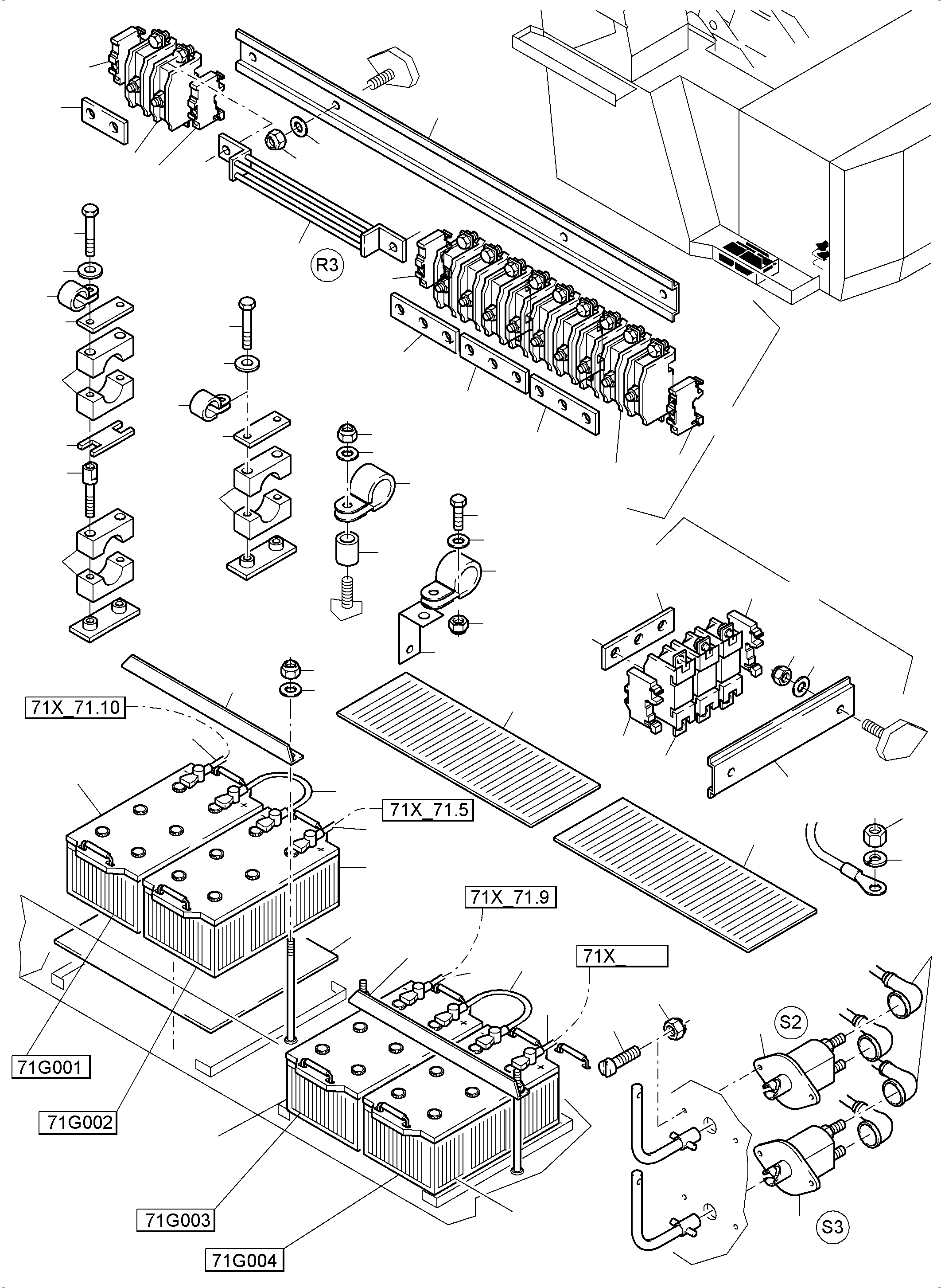 Excavators Mining Komatsu / PC4000-6 S/N 08227(g08227) / Batteries with Cables(355-2230b1a : 355-2230b1a)