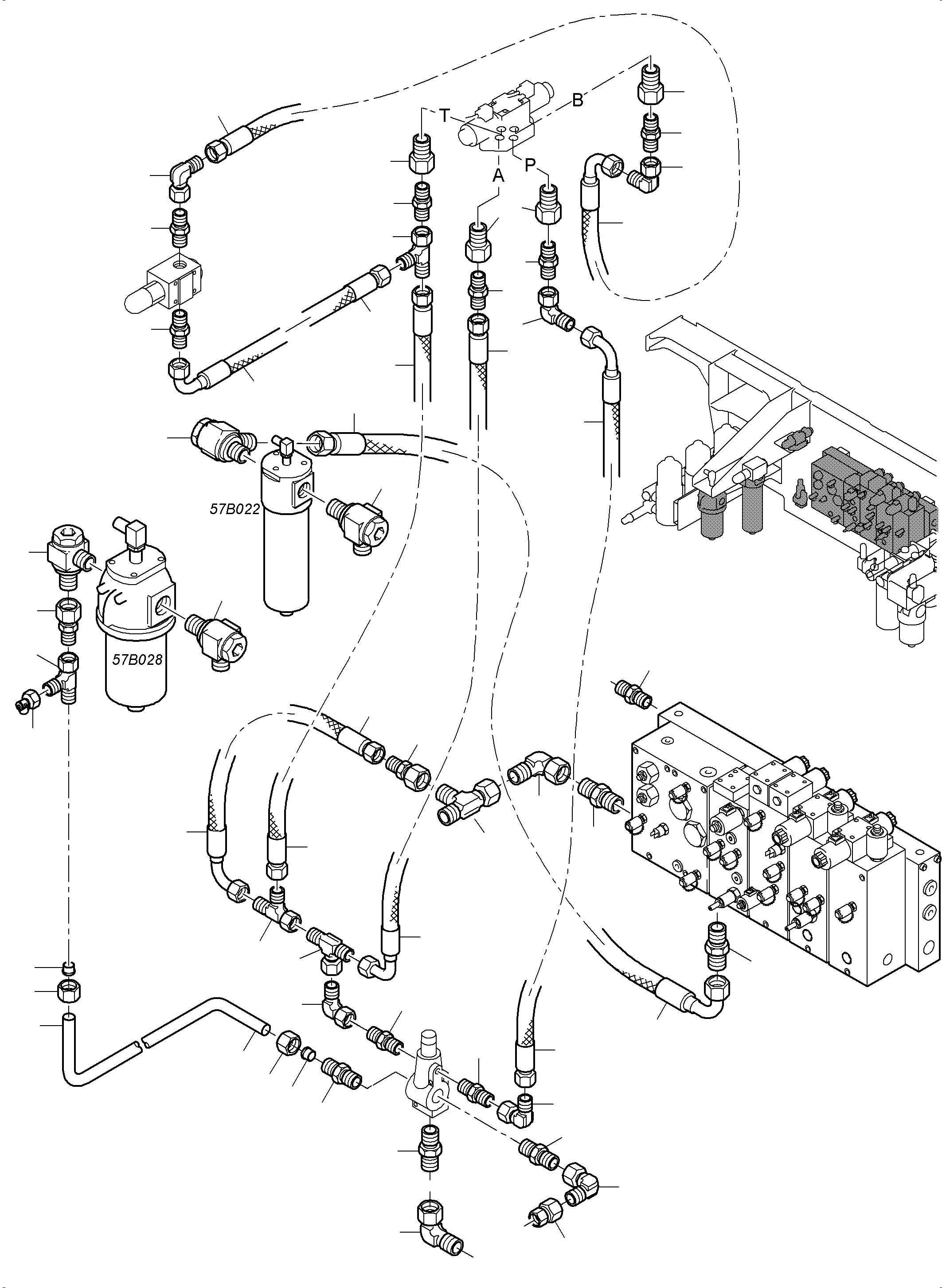 Excavators Mining Komatsu / PC4000-6 S/N 08227(g08227) / Control- and Filter Plate Piping X2-Box(355-1843a1a : 355-1843a1a)