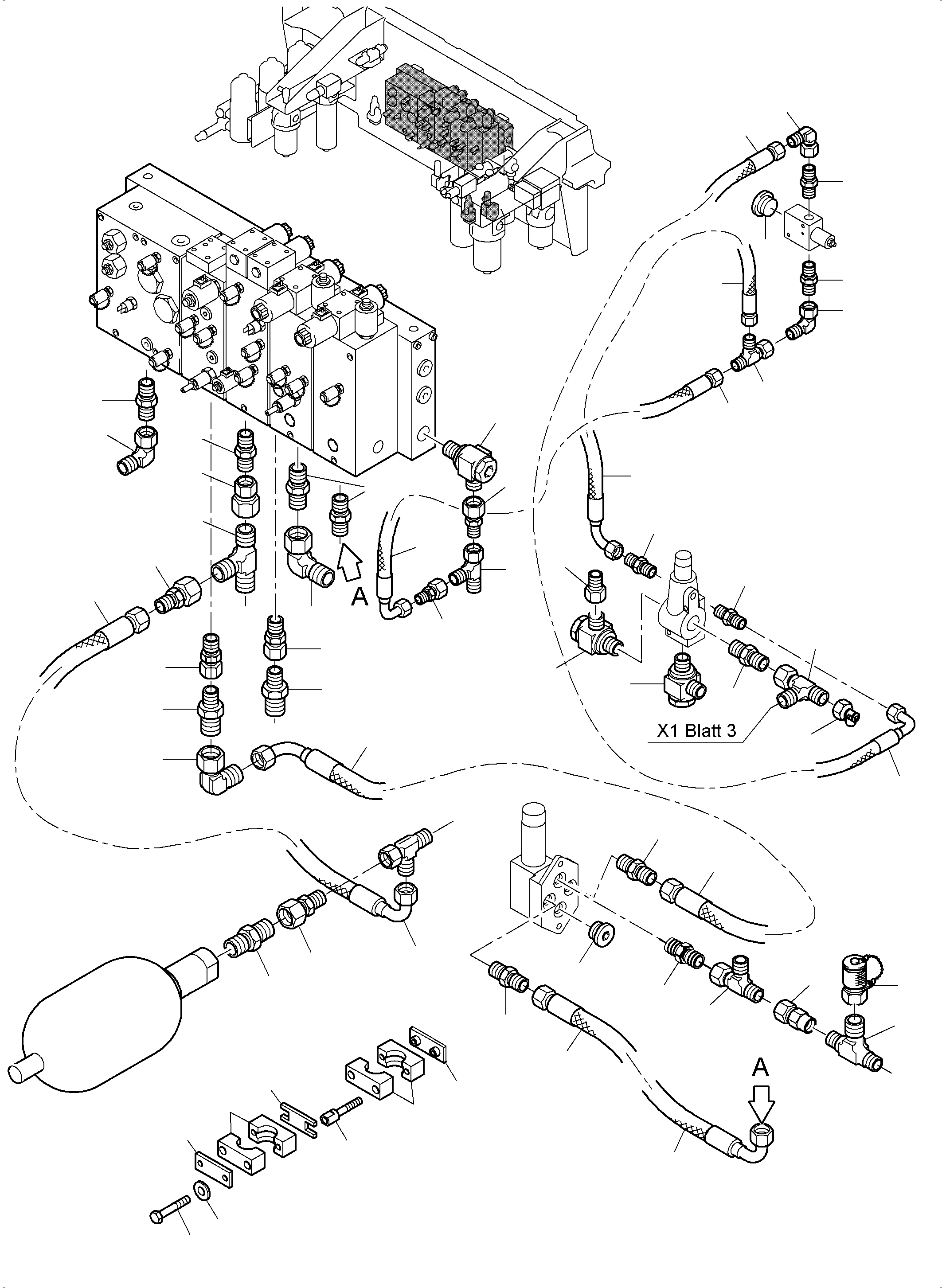 Excavators Mining Komatsu / PC4000-6 S/N 08227(g08227) / Control- and Filter Plate Piping X2-Box(355-1843a1a : 355-1843a1a)