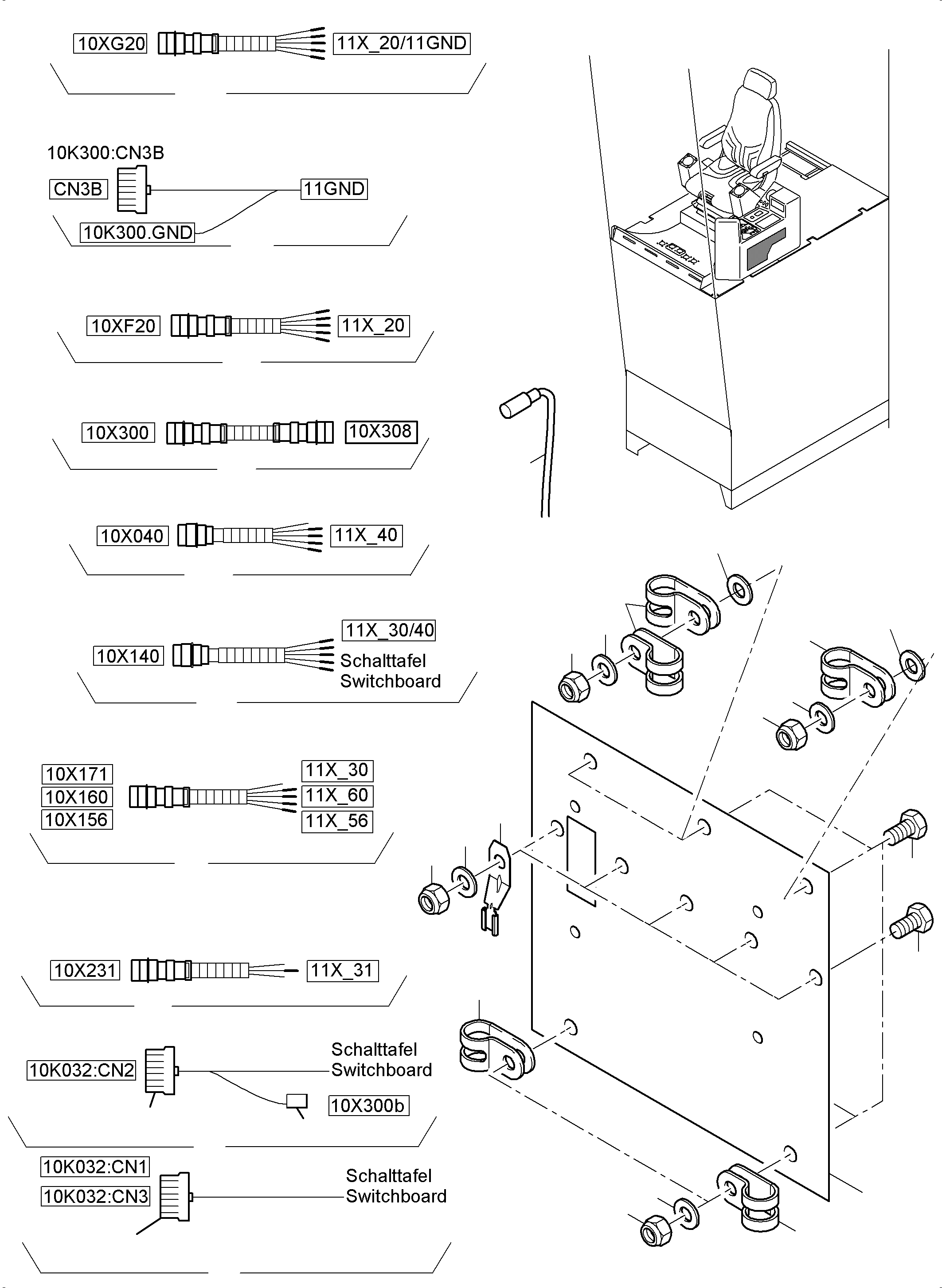 Excavators Mining Komatsu / PC4000-6 S/N 08227(g08227) / Cable Controller - Cab Support(355-2236b2 : 355-2236b2)