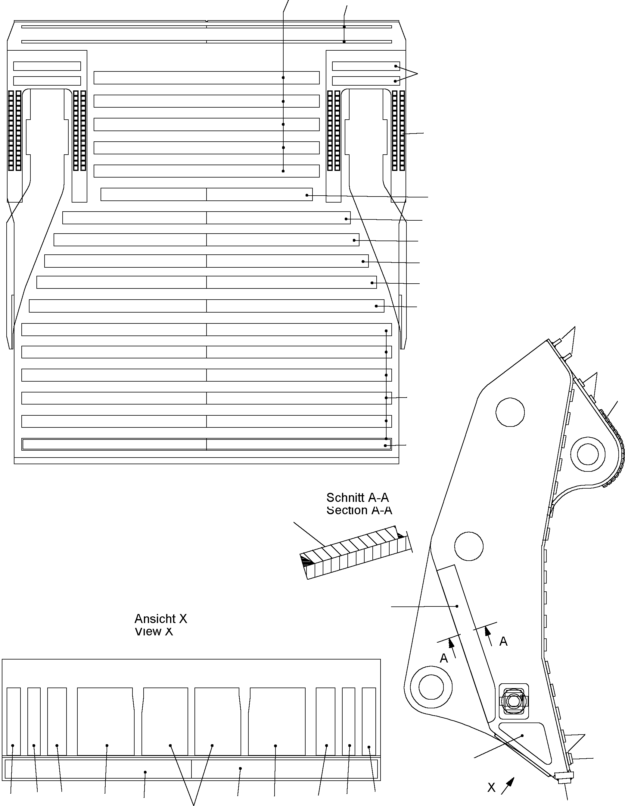 Komatsu parts book diagram for PC4000-6E S/N 08299: WEAR AND TEAR PARTS BULLCLAM BUCKET WALL 13.5 WP4