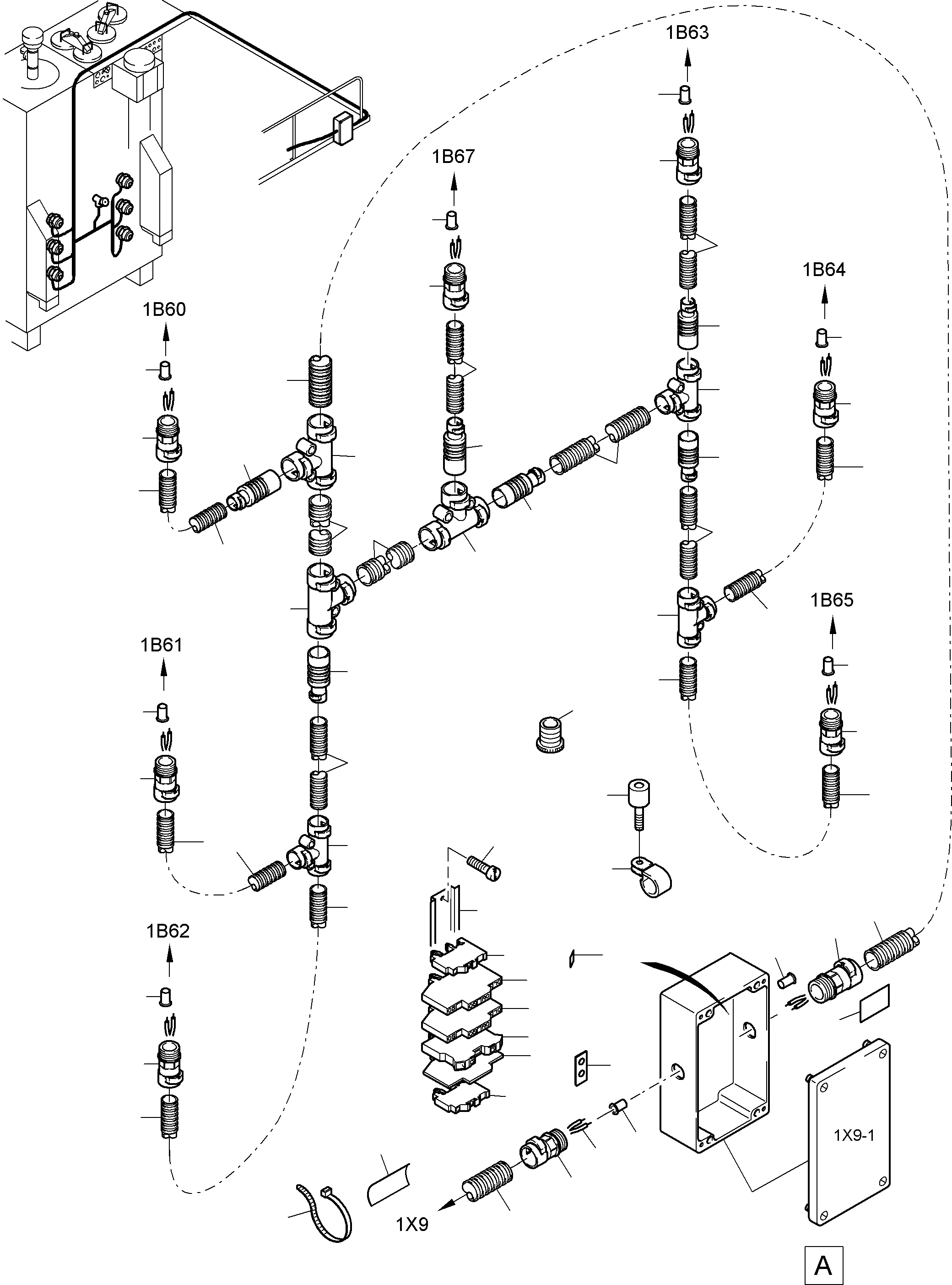 Komatsu parts book diagram for PC4000-6E S/N 08299: CABLES-TEMPERATURE CONDITIONING