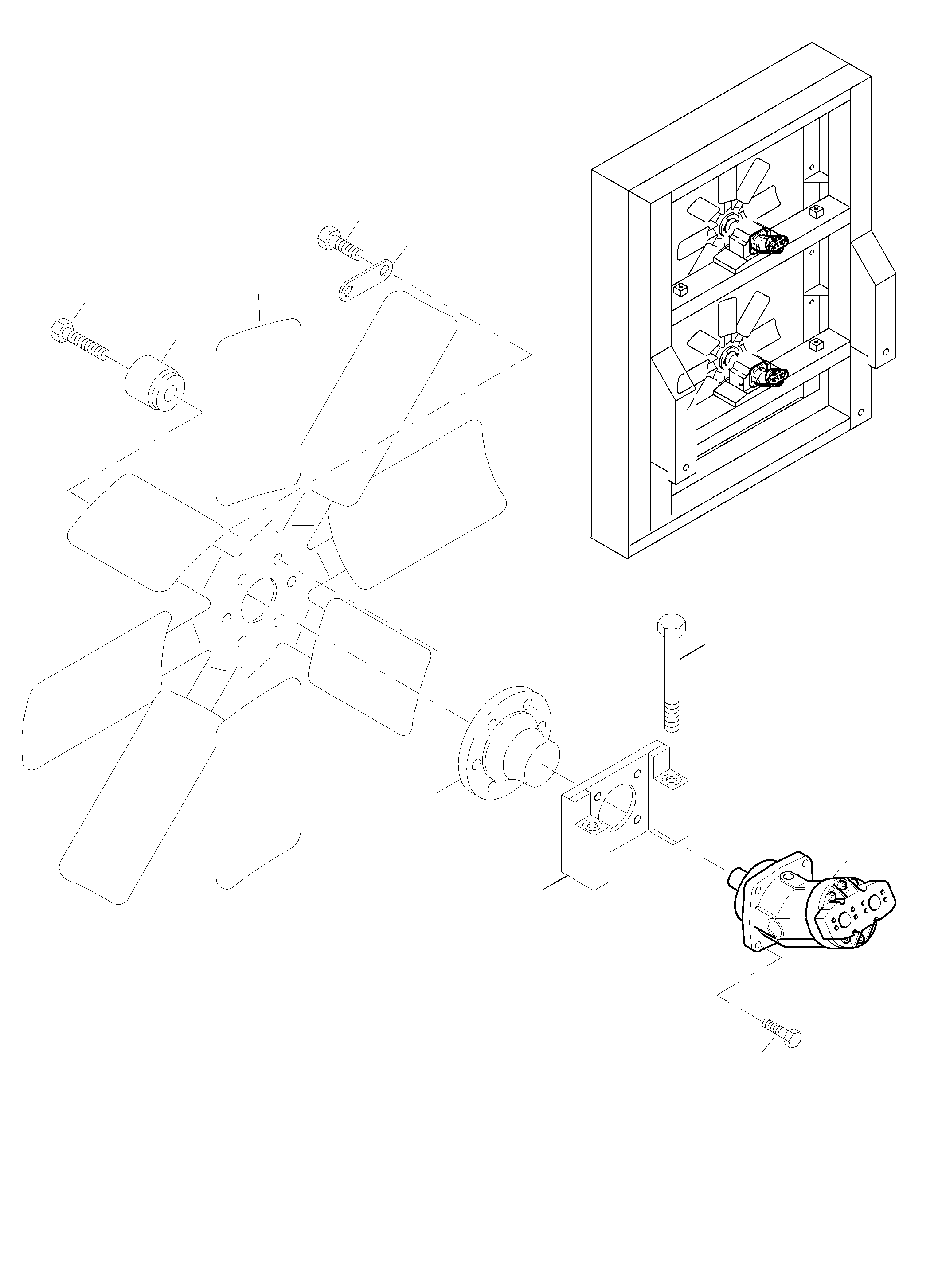 Komatsu parts book diagram for PC4000-6E S/N 08299: OIL COOLER FAN DRIVE