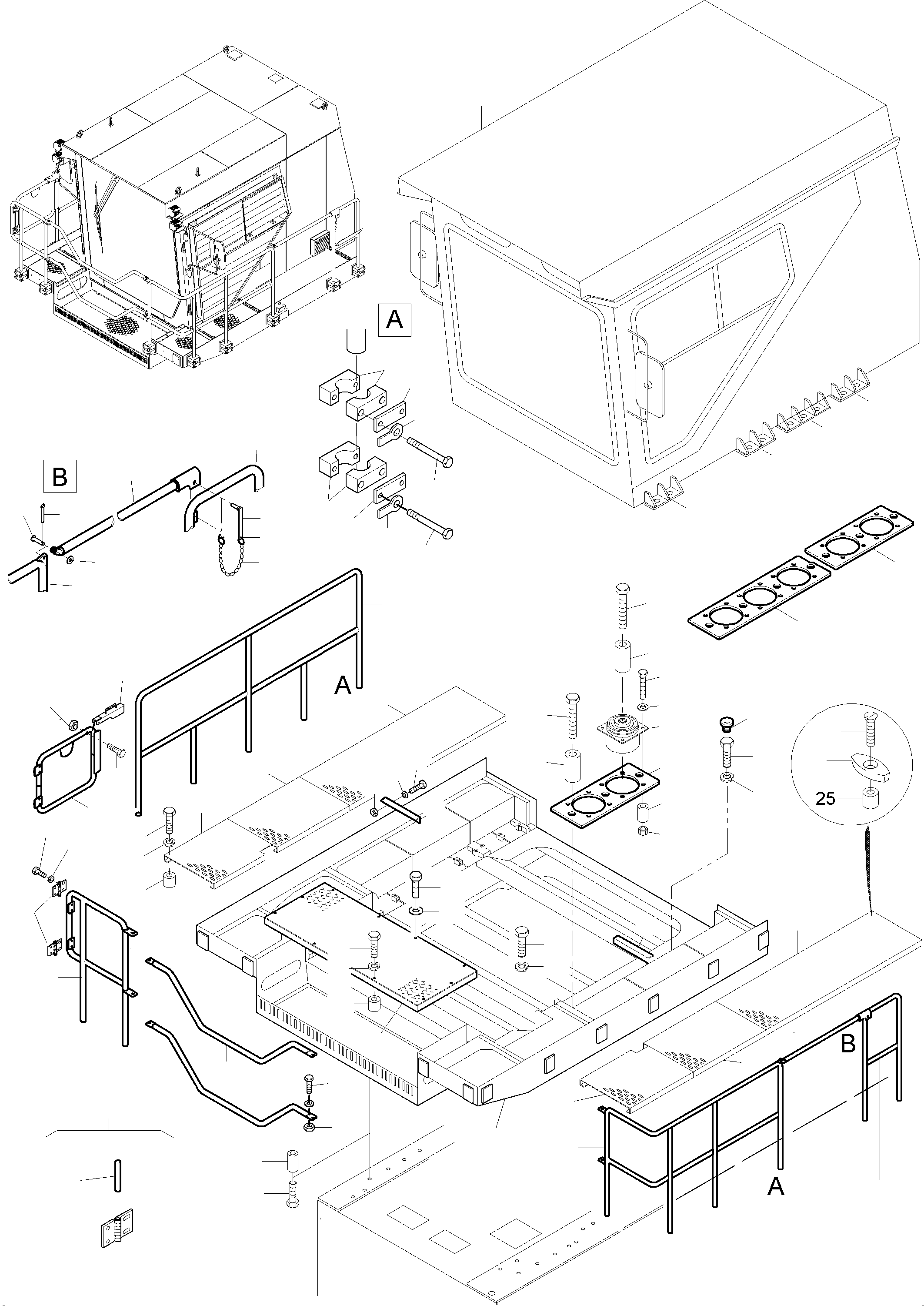 Komatsu parts book diagram for PC4000-6E S/N 08299: OPERATORґS CAB ARR.