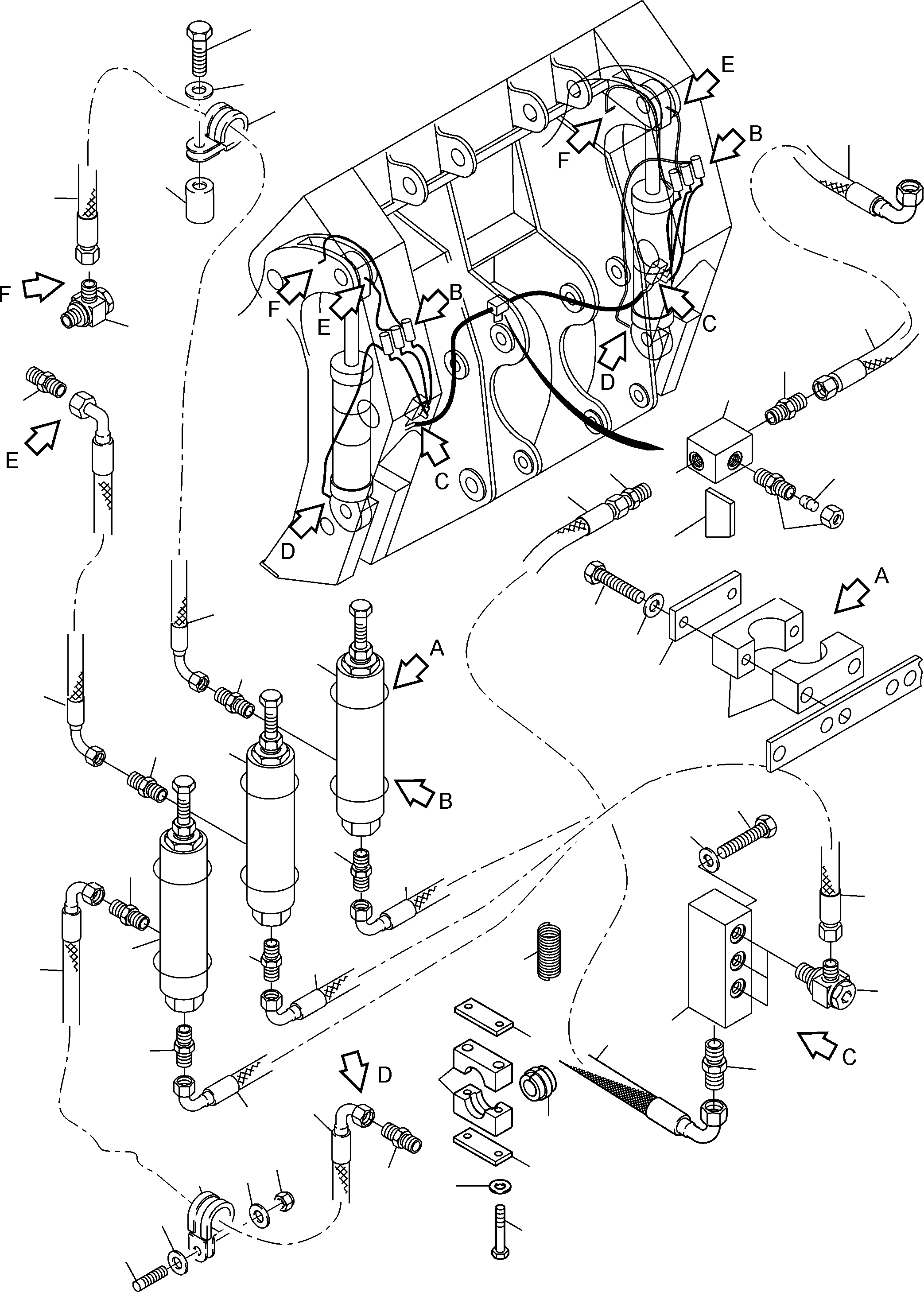Komatsu parts book diagram for PC4000-6E S/N 08299: CENTRAL LUBRICATION - BULLCLAM, STANDARD (BR4000)