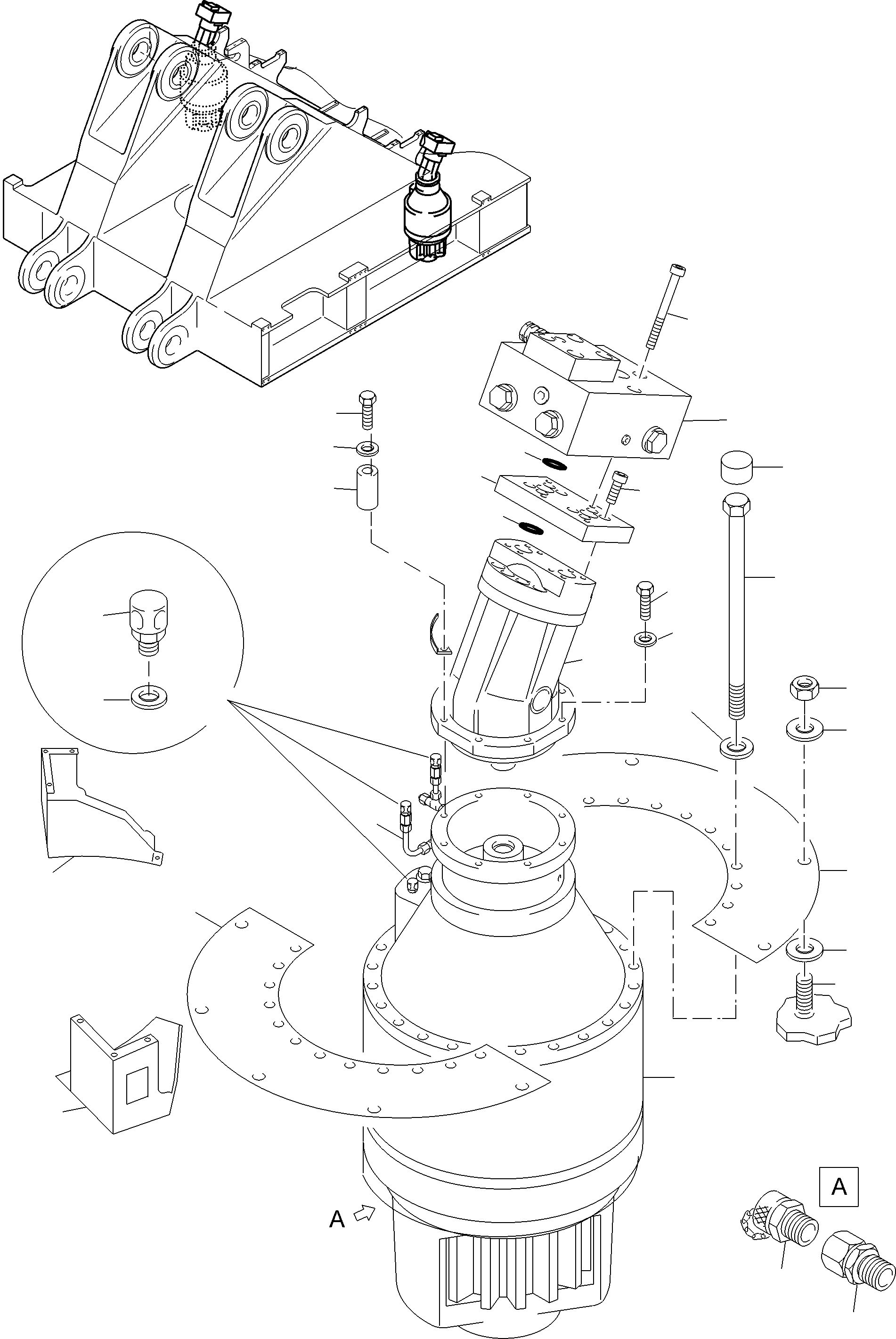 Komatsu parts book diagram for PC4000-6E S/N 08299: SLEW GEAR ARR.