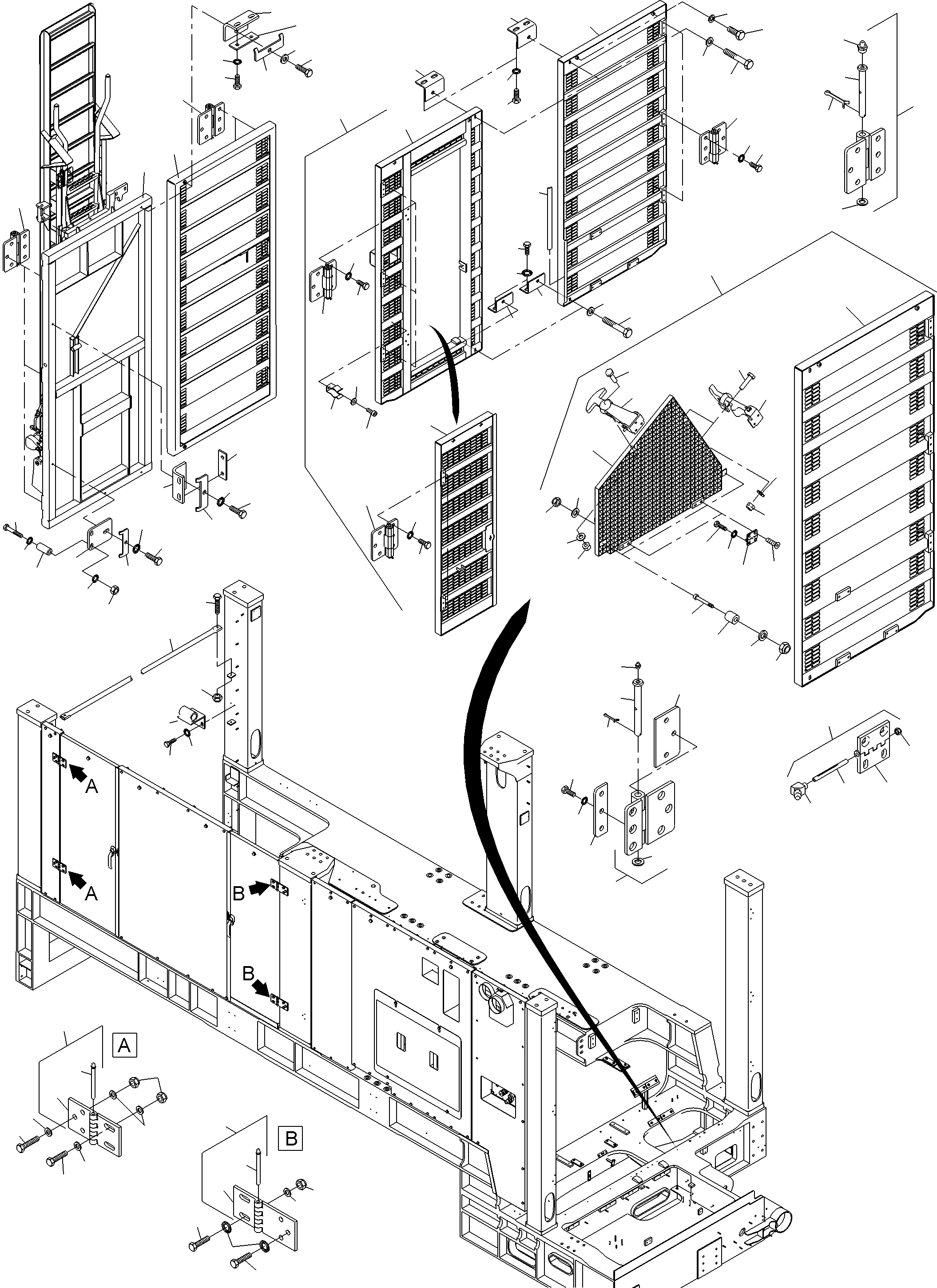 Komatsu parts book diagram for PC4000-6E S/N 08299: COVERING, ENGINE HOUSING