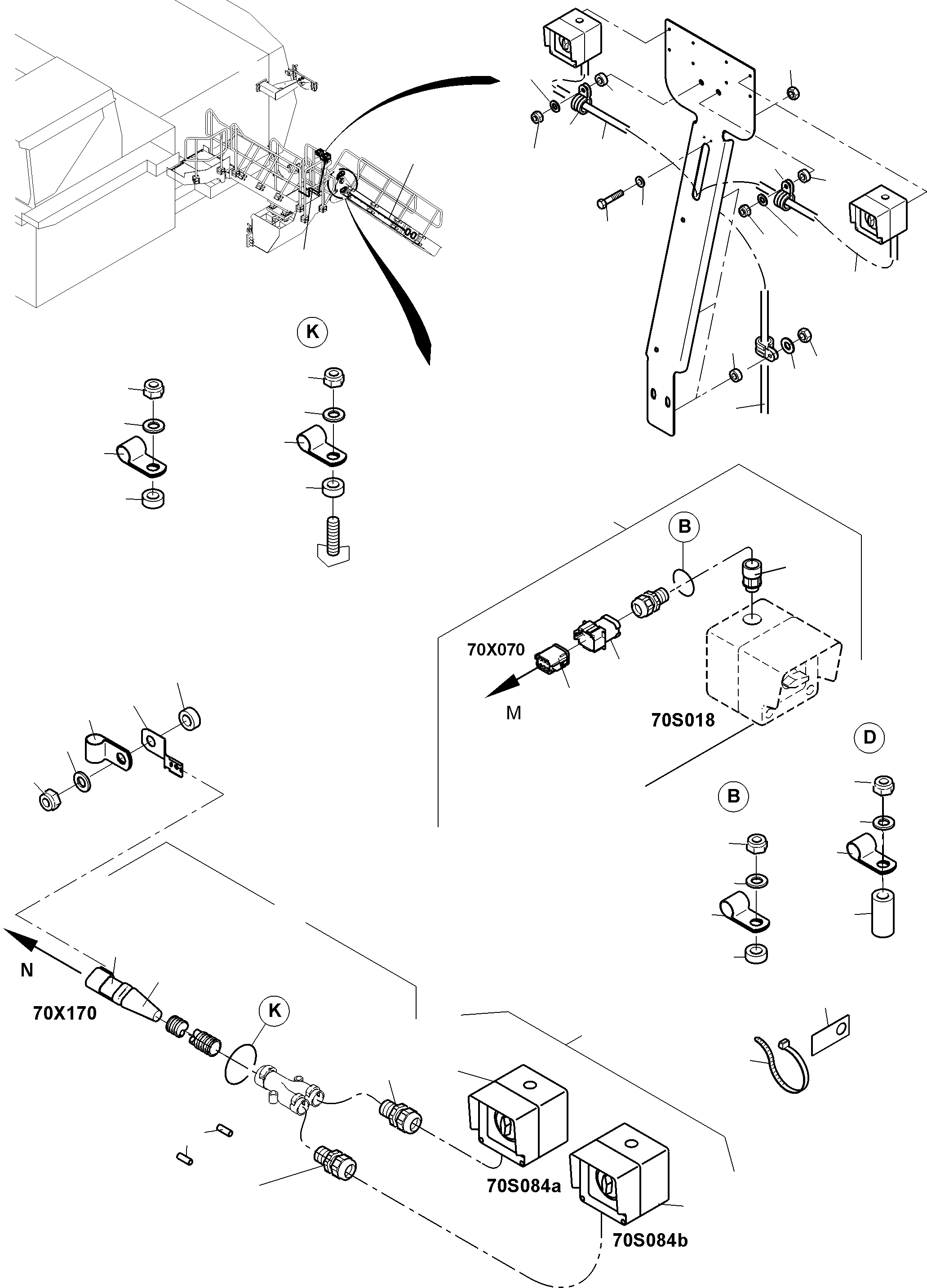 Komatsu parts book diagram for PC4000-6E S/N 08299: ELECTRIC PARTS - LADDER