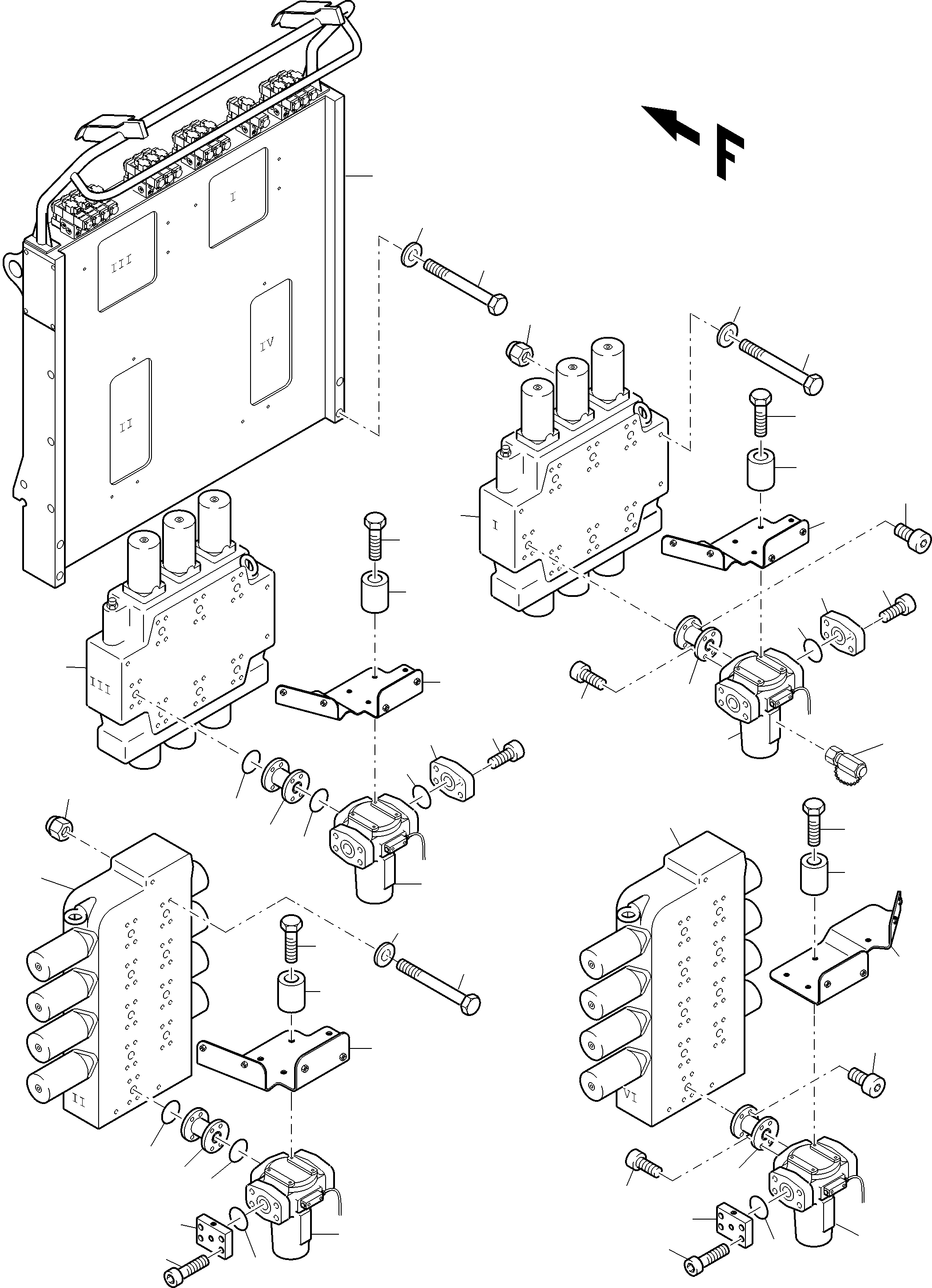 Komatsu parts book diagram for PC4000-6E S/N 08299: CONTROL UNIT, MOUNTING FS