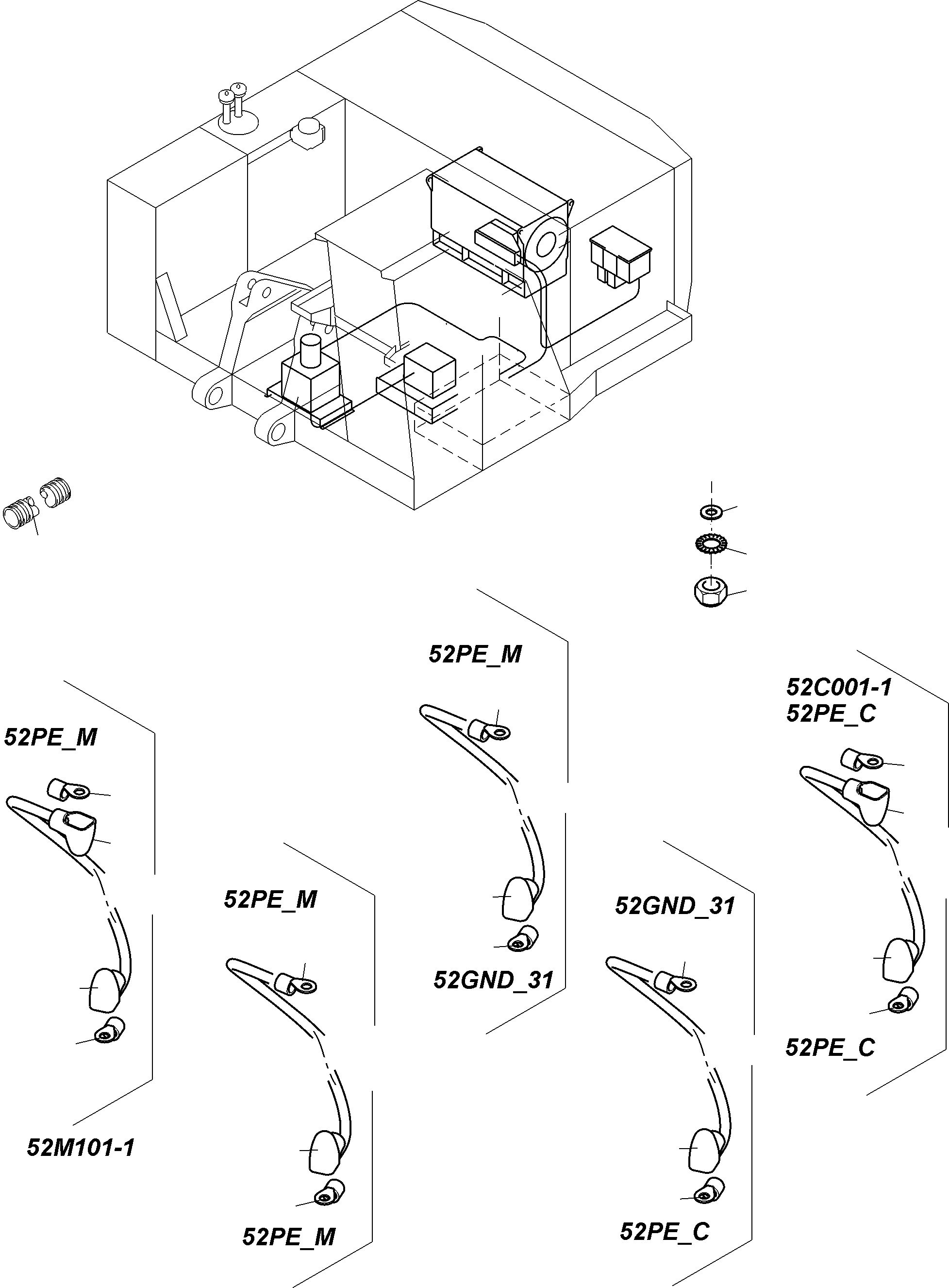 Komatsu parts book diagram for PC4000-6E S/N 08299: EARTH CABLE-ELECTRIC MOTOR