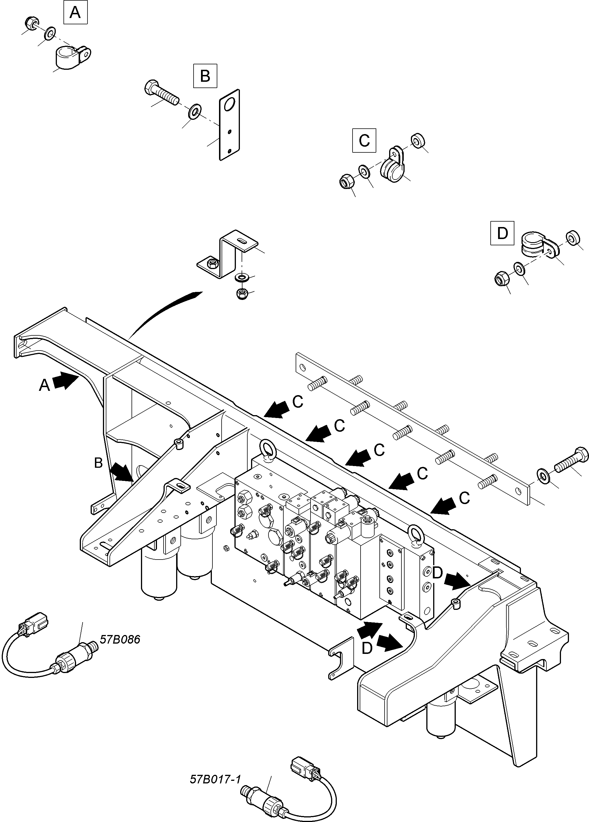 Komatsu parts book diagram for PC4000-6E S/N 08299: CABLES - CONTROL- AND FILTER PLATE