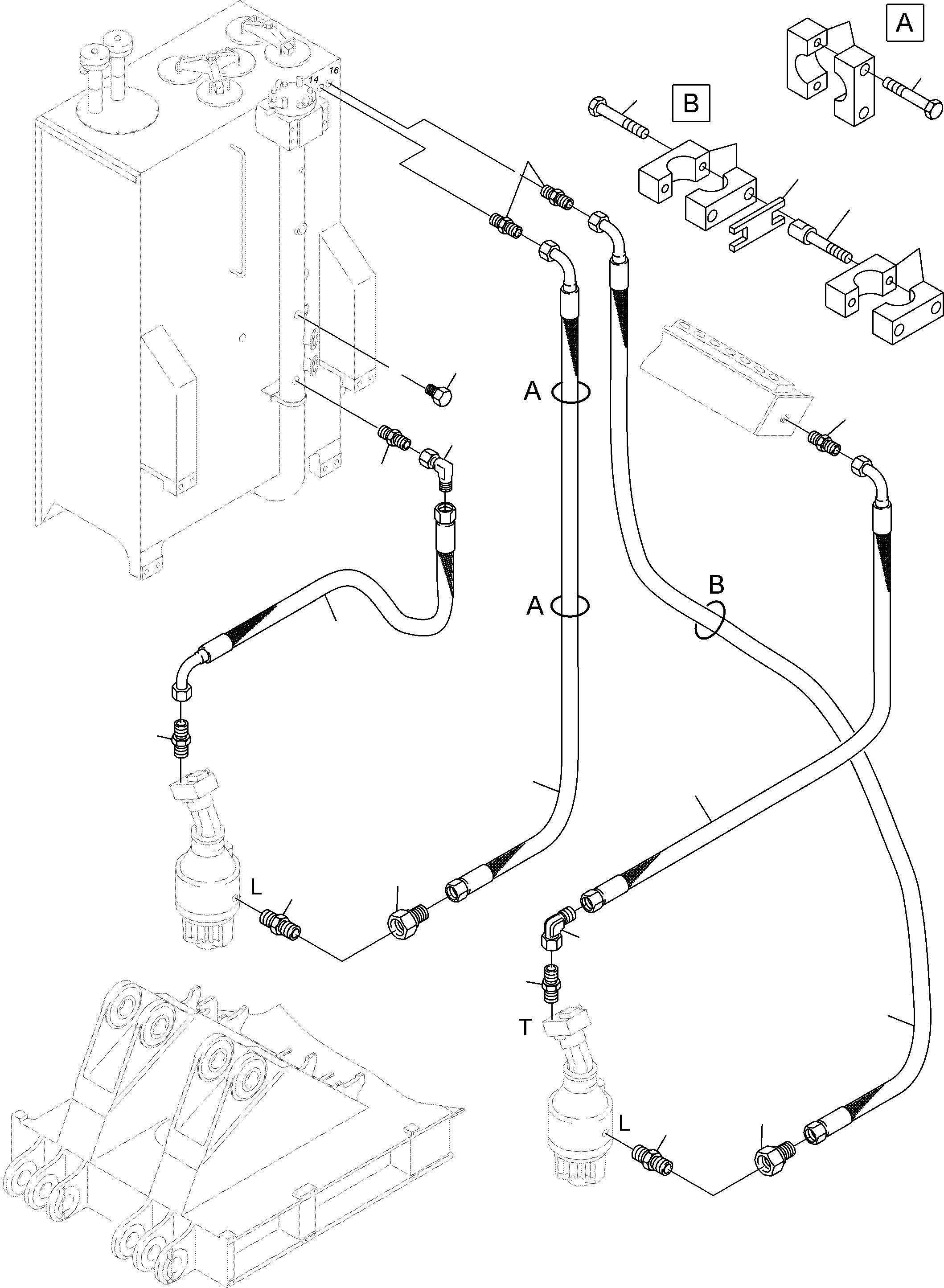 Komatsu parts book diagram for PC4000-6E S/N 08299: LINES SLEW GEAR
