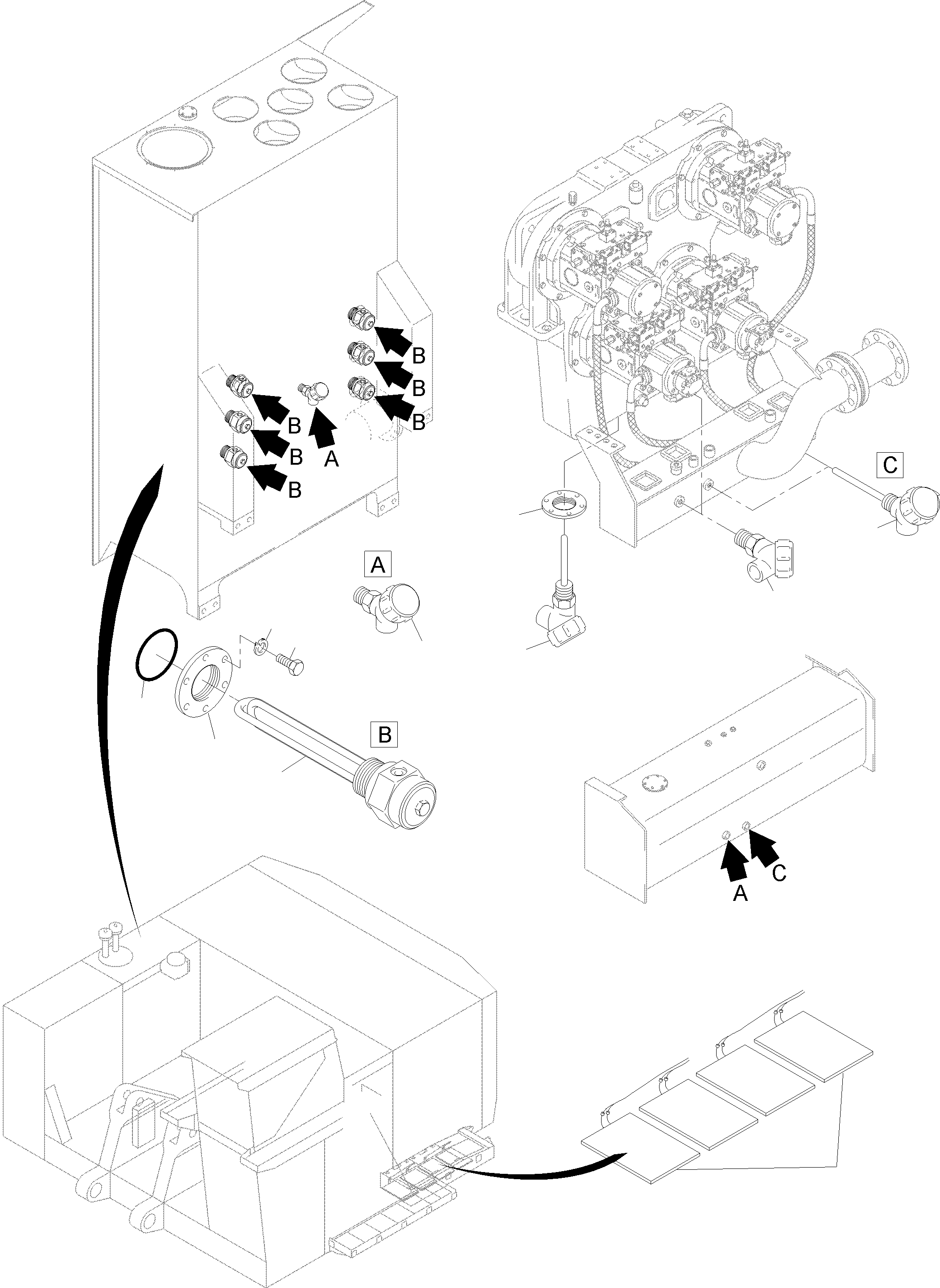 Komatsu parts book diagram for PC4000-6E S/N 08299: TEMPERATURE CONDITIONING - WATER AND HYDRAULIC OIL