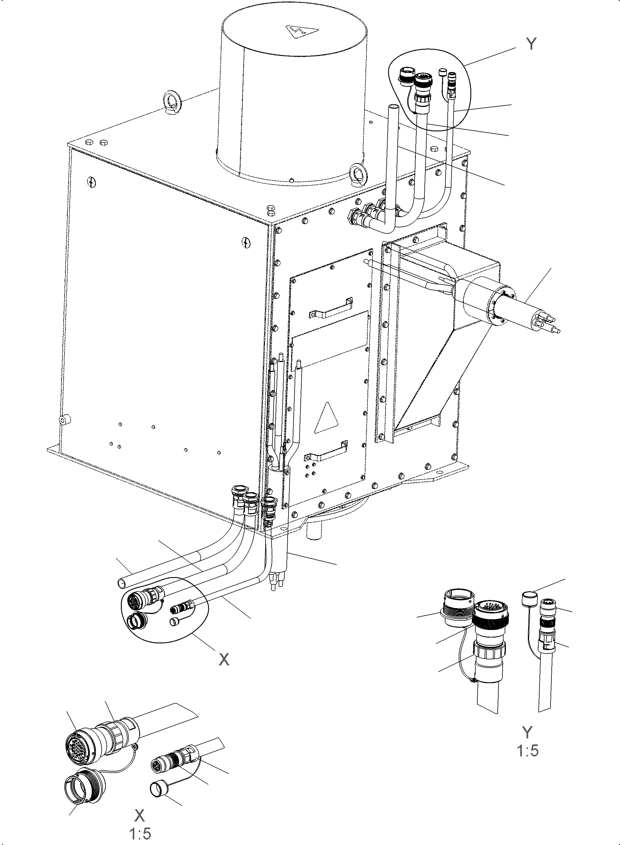 Komatsu parts book diagram for PC4000-6E S/N 08299: CABLES - SLIP RING