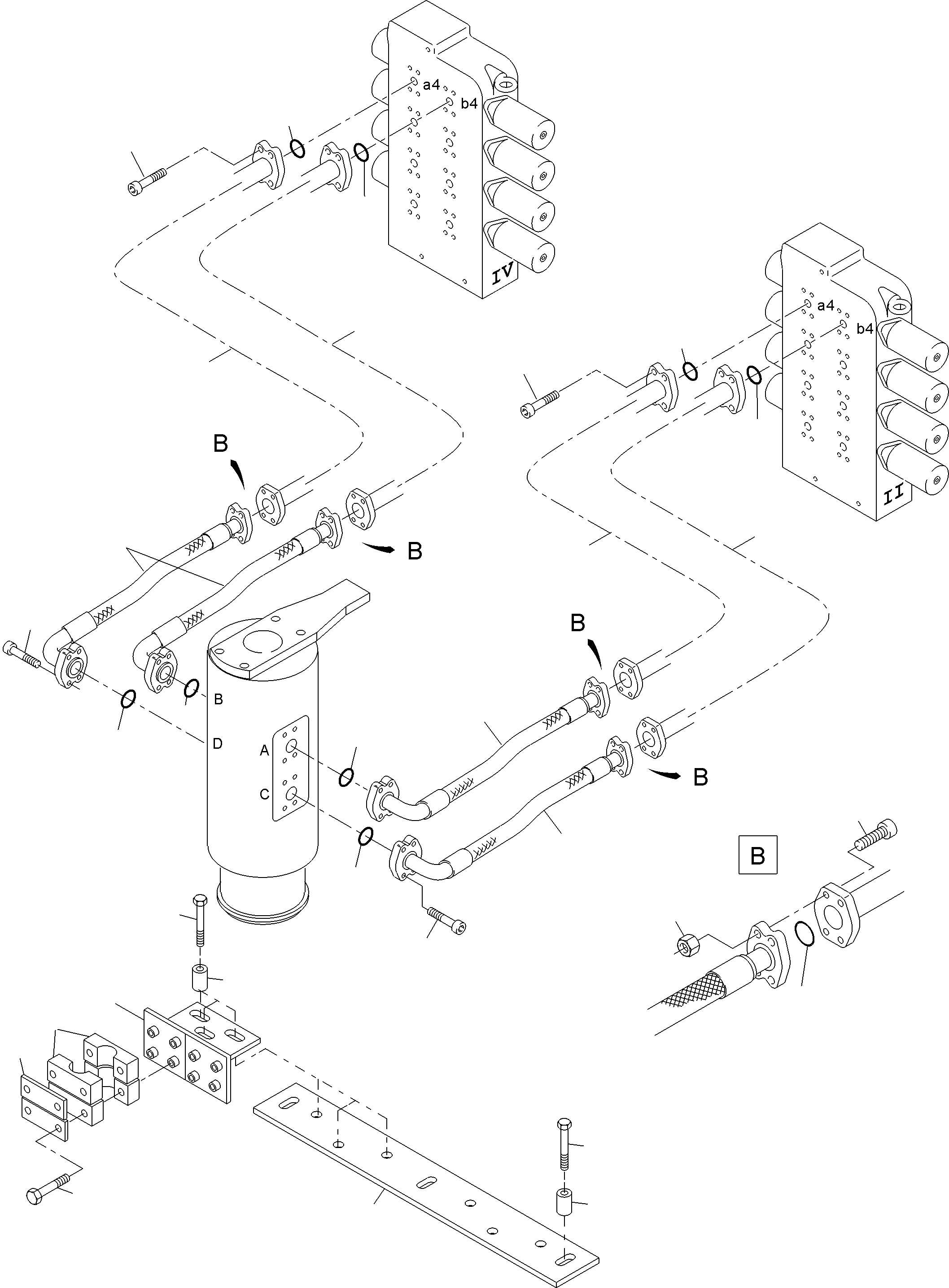 Komatsu parts book diagram for PC4000-6E S/N 08299: PRESSURE LINES  CONTROL BLOCKS - ROTARY JOINT