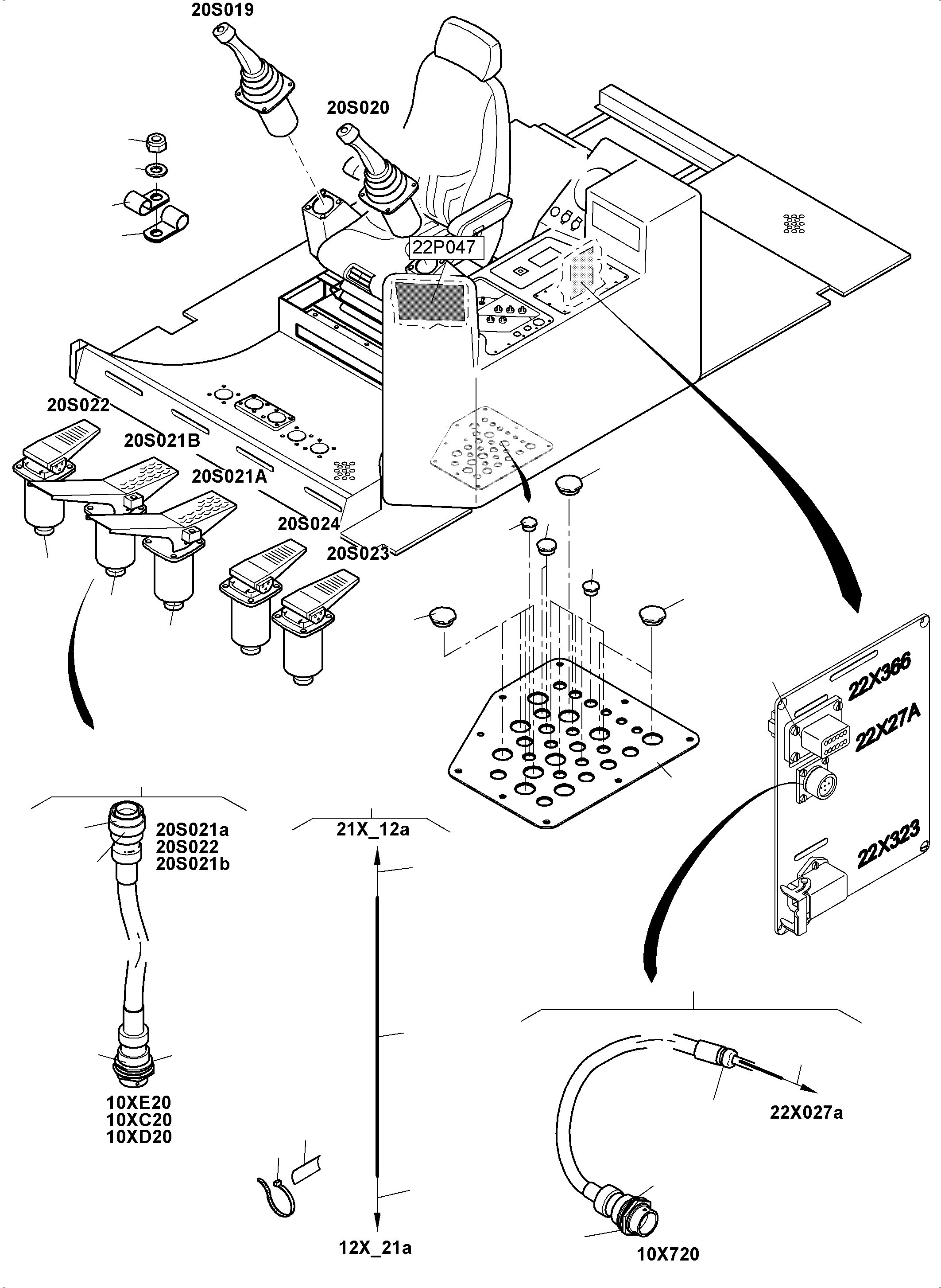 Komatsu parts book diagram for PC4000-6E S/N 08299: CABIN-HARNESSES-ELECTRIC