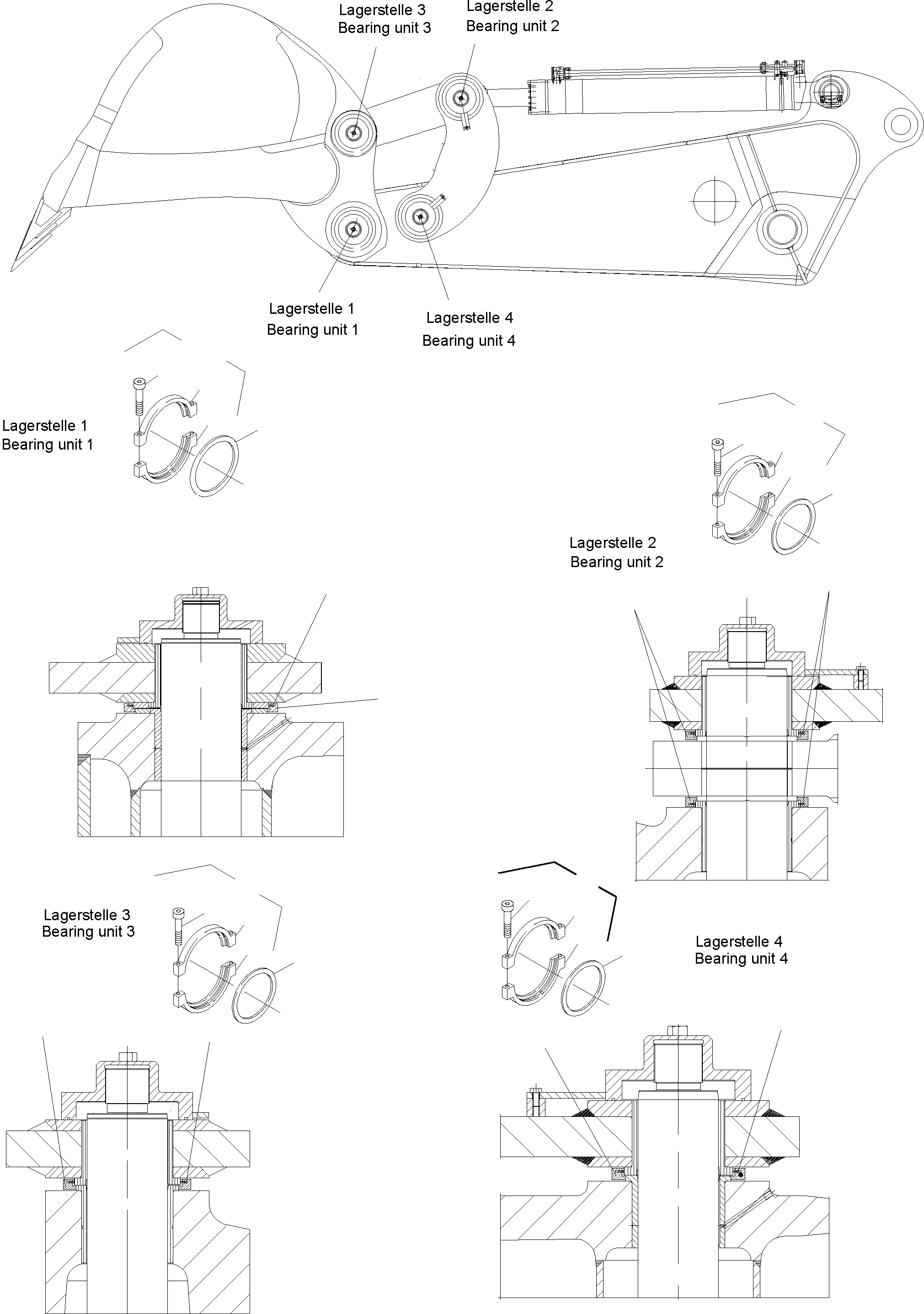 Komatsu parts book diagram for PC4000-11 S/N 08302: PIN SEALING STEERING AND ROD