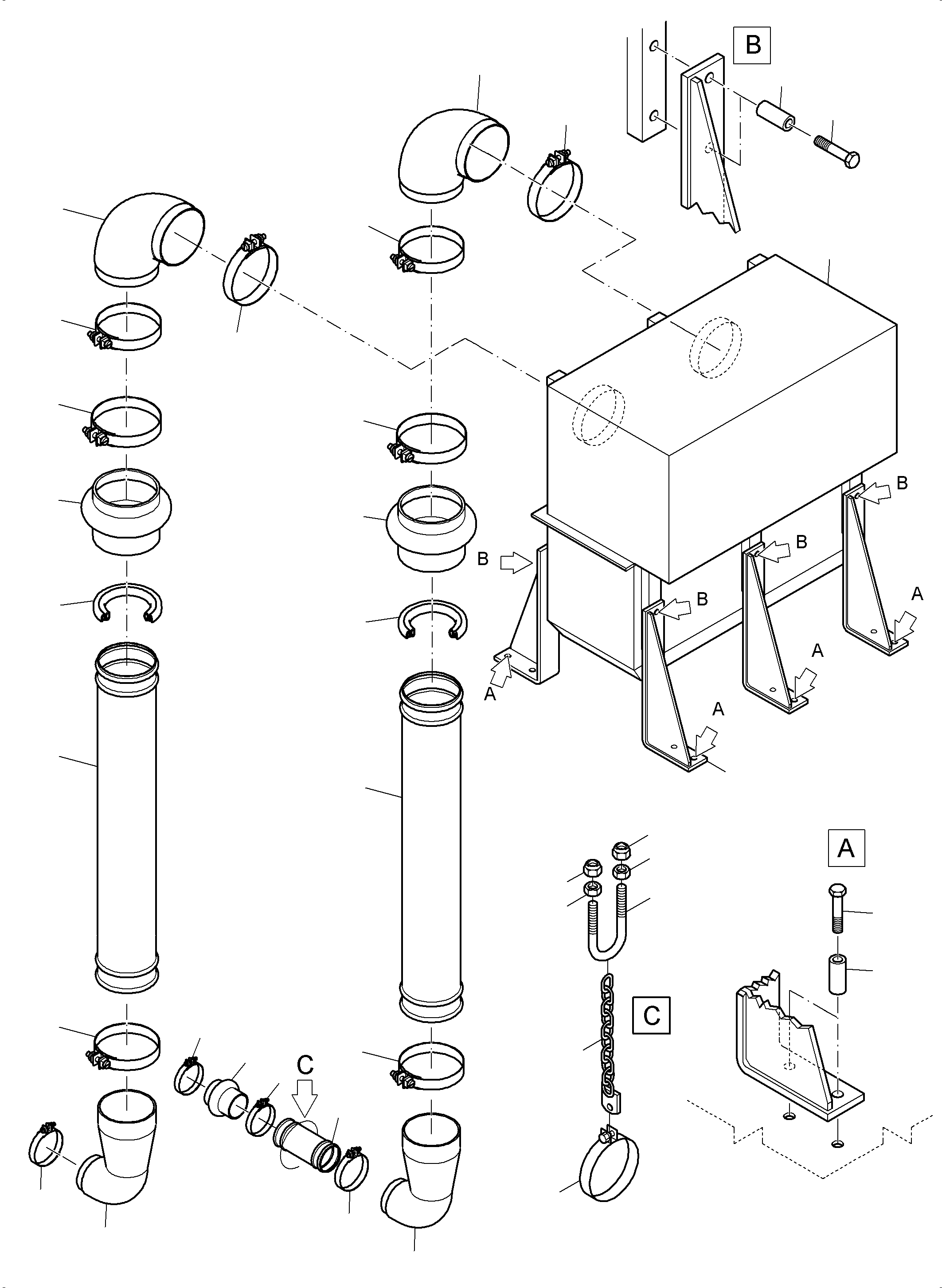 Komatsu parts book diagram for PC4000-11 S/N 08302: MOTOR AIR INTAKE