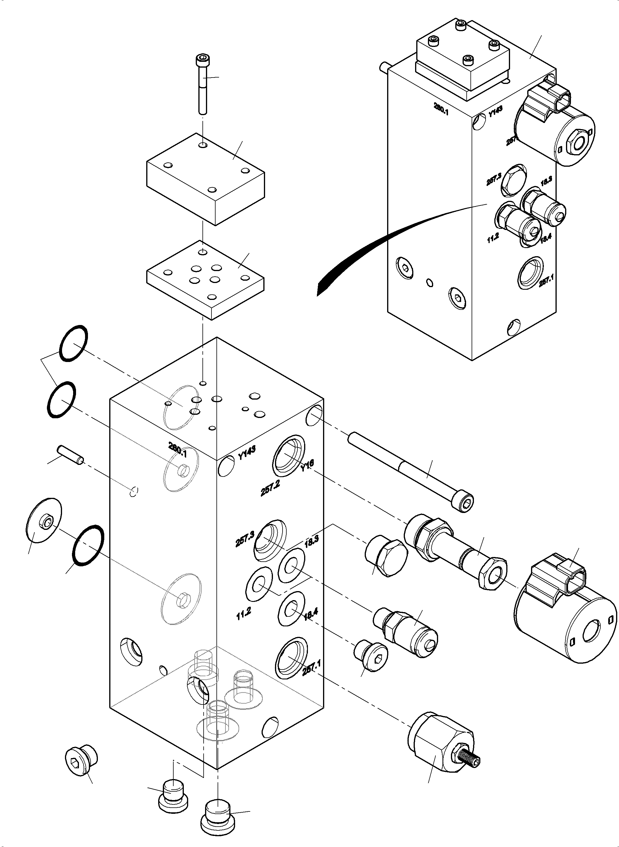 Komatsu parts book diagram for PC4000-11 S/N 08302: VALVE - TRAVELLING GEAR