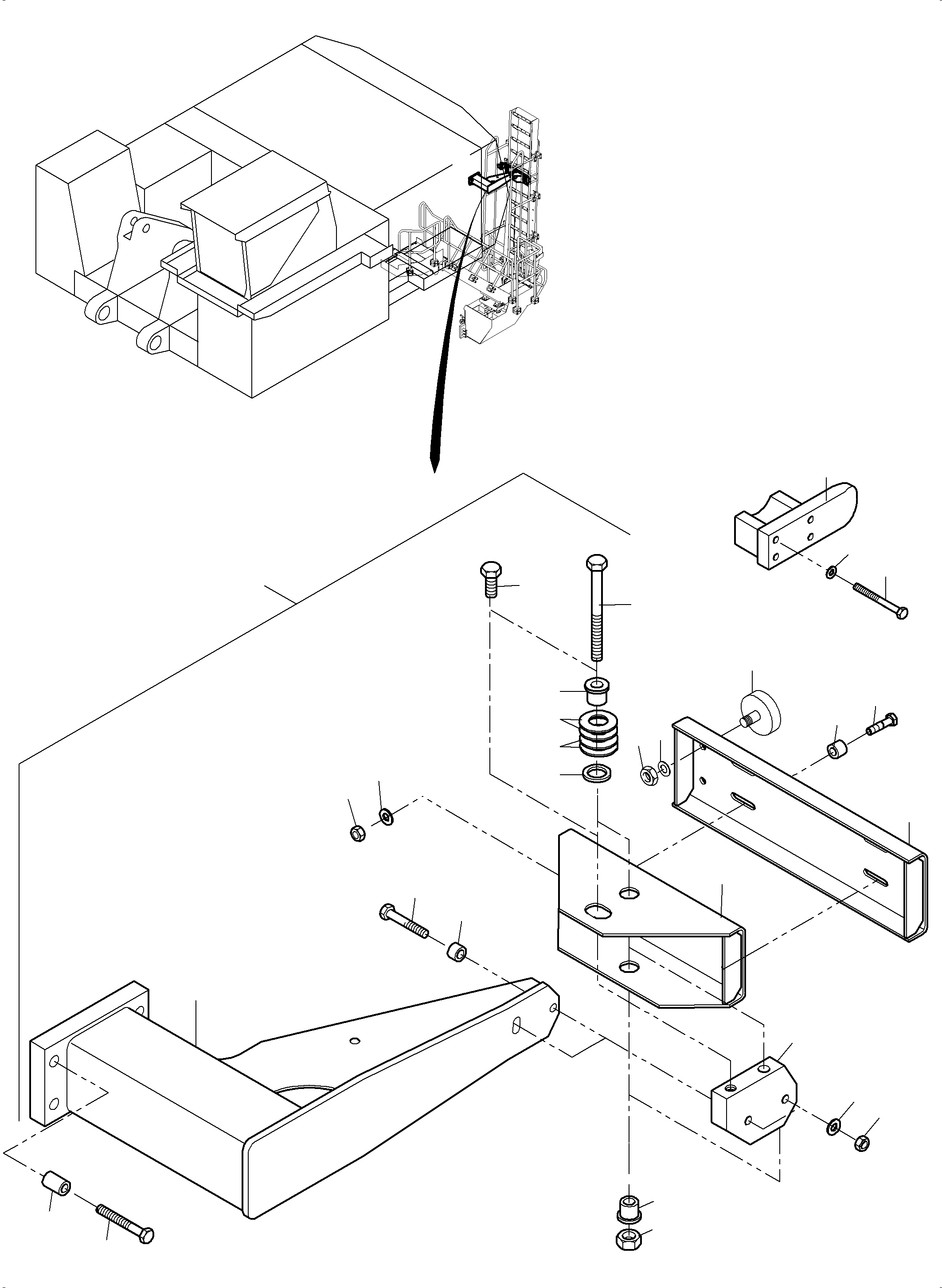 Komatsu parts book diagram for PC4000-11 S/N 08302: LADDER STOPPER / WAY UP