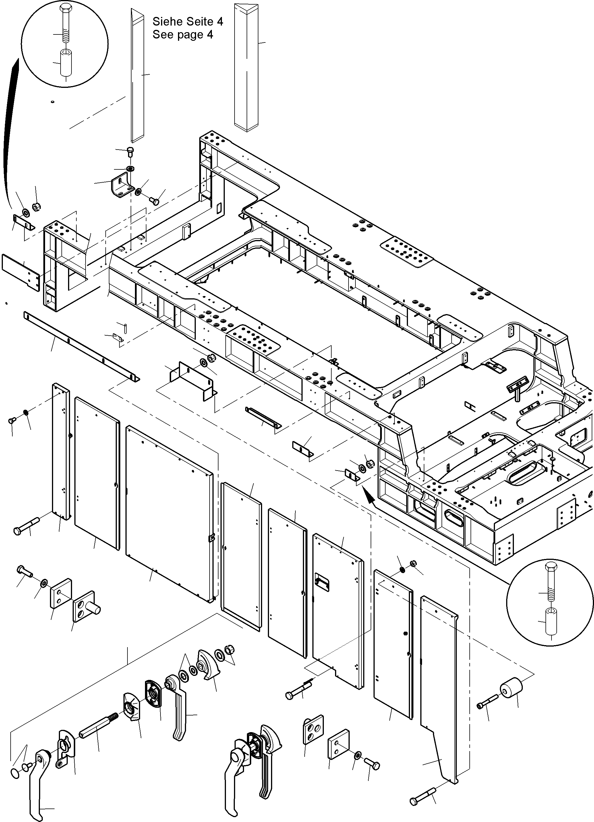 Komatsu parts book diagram for PC4000-11 S/N 08302: COVERING, ENGINE HOUSING