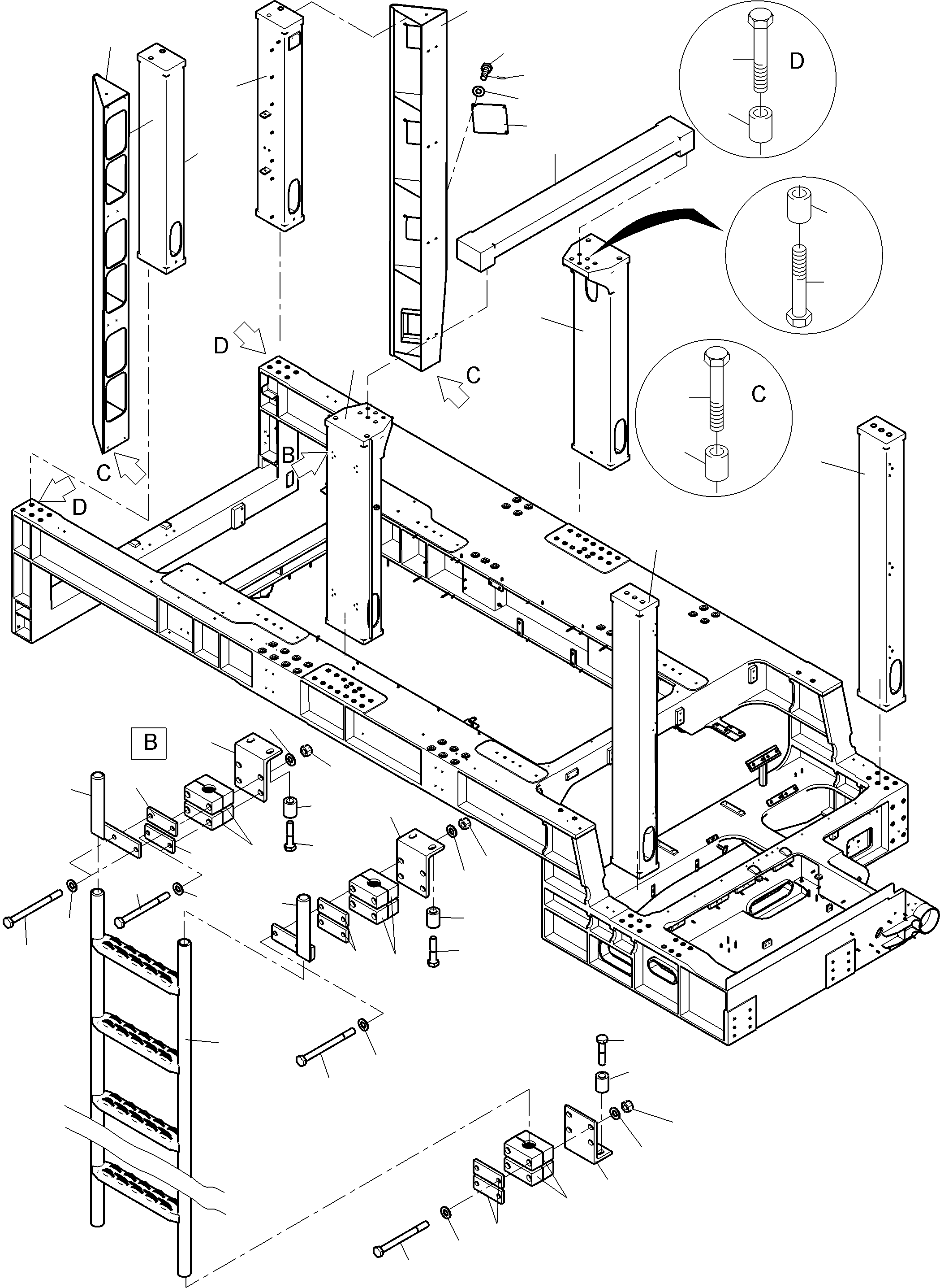 Komatsu parts book diagram for PC4000-11 S/N 08302: COVERING, ENGINE HOUSING